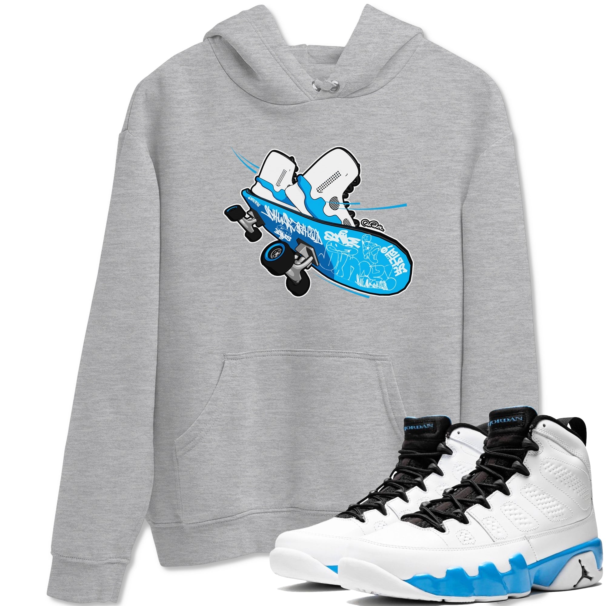 Skateboard snkmatch Tees - Air Jordan 9 Powder Blue