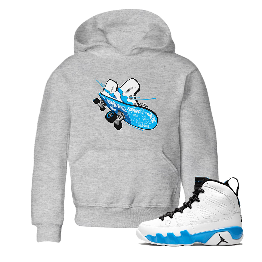 Skateboard snkmatch Tees Kids - Air Jordan 9 Powder Blue