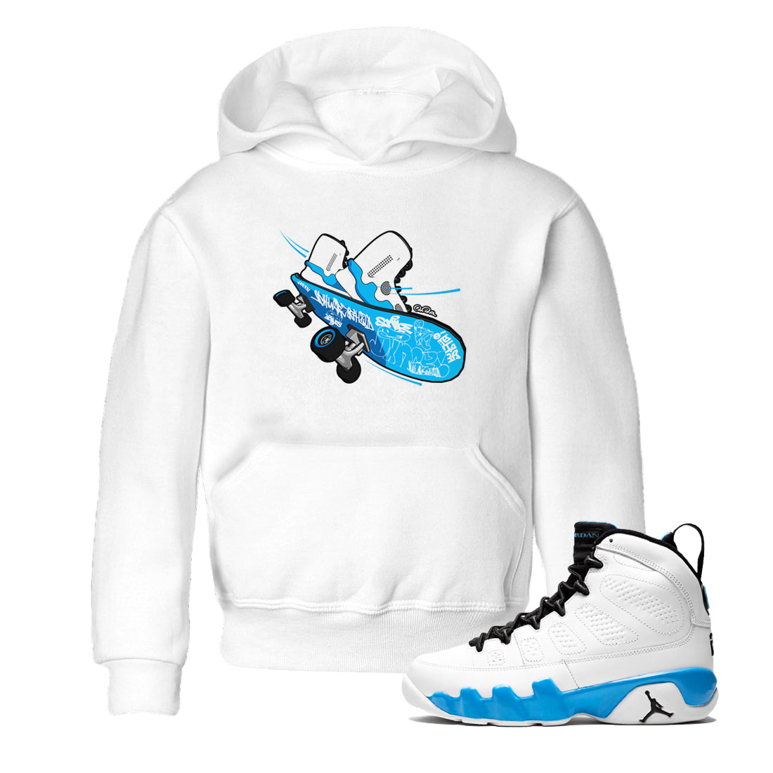 Skateboard snkmatch Tees Kids - Air Jordan 9 Powder Blue