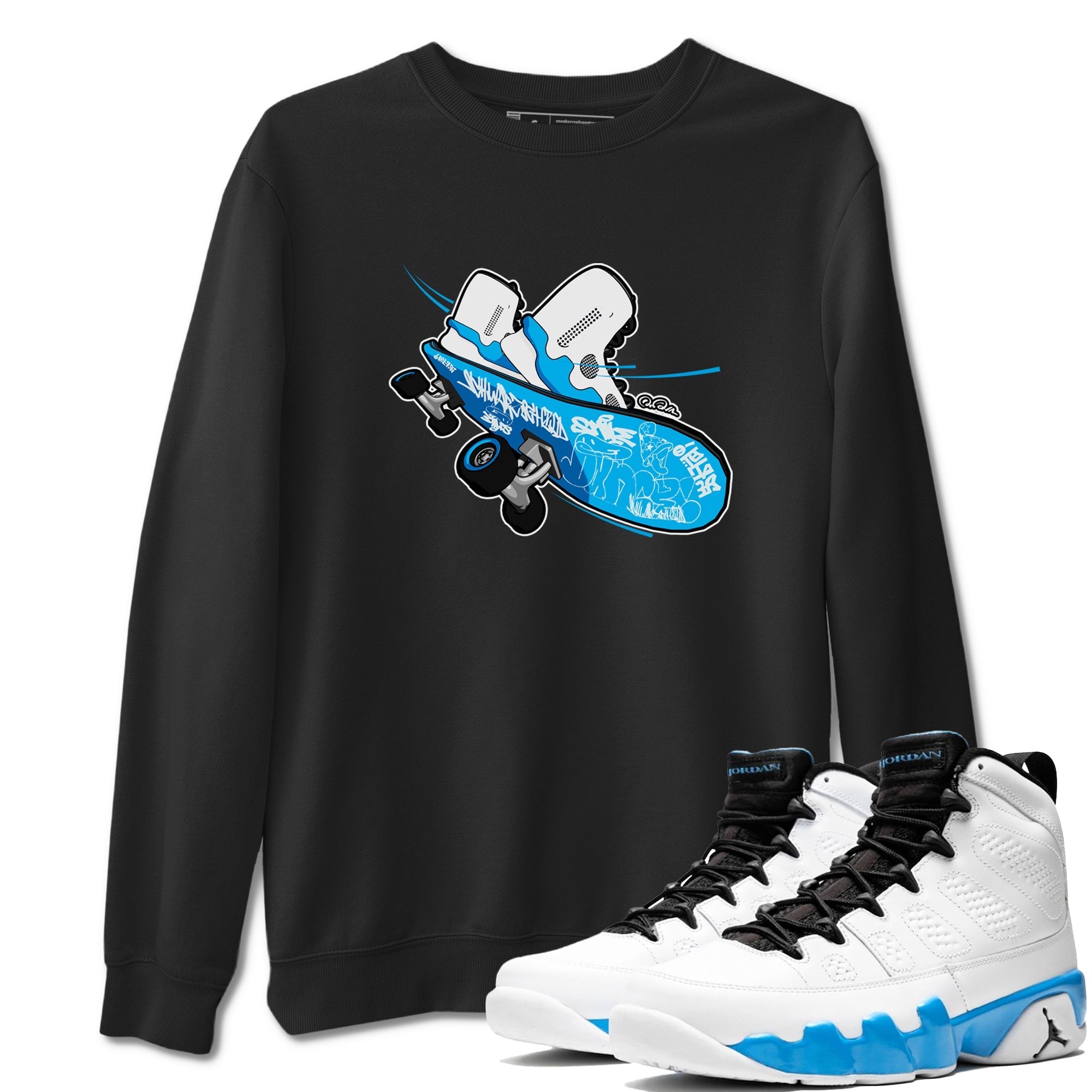Skateboard snkmatch Tees - Air Jordan 9 Powder Blue