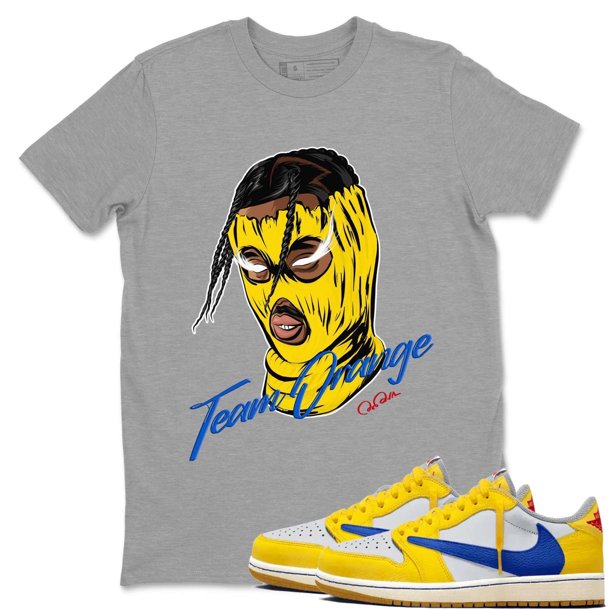 Ski Mask Gang snkmatch Tees - Air Jordan 1 Travis Scott Canary
