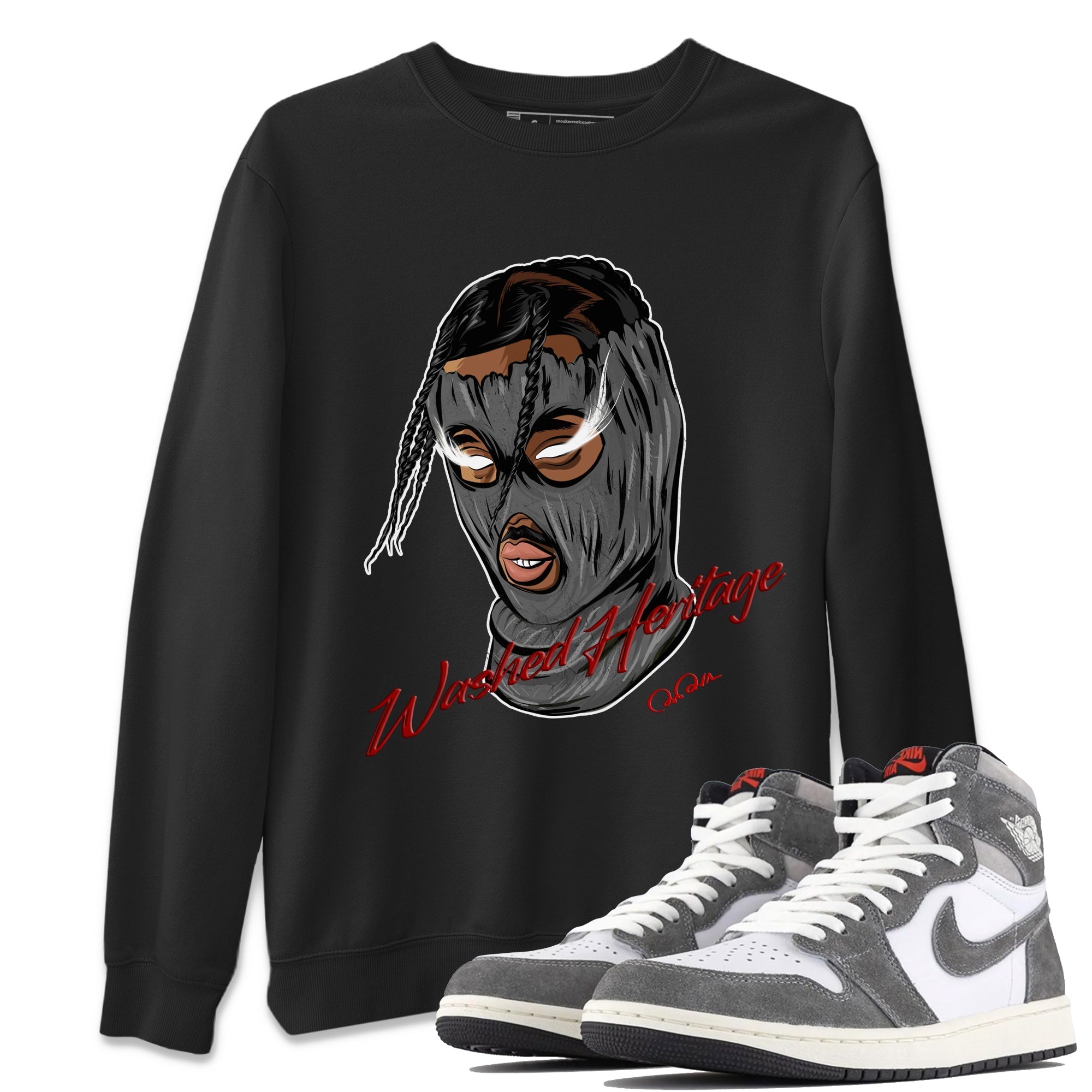 Ski Mask Gang Unisex Tops - Air Jordan 1 Washed Heritage