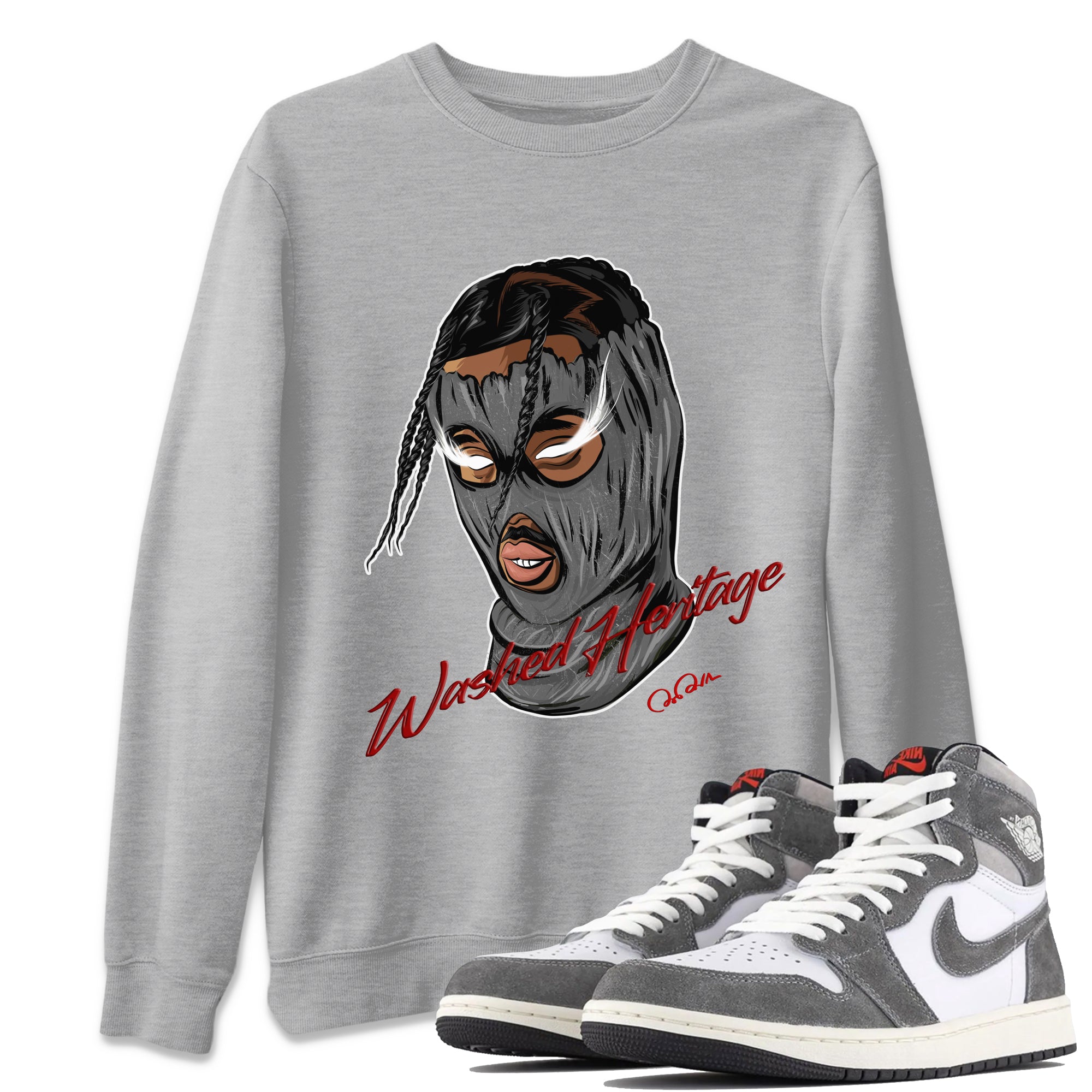 Ski Mask Gang Unisex Tops - Air Jordan 1 Washed Heritage