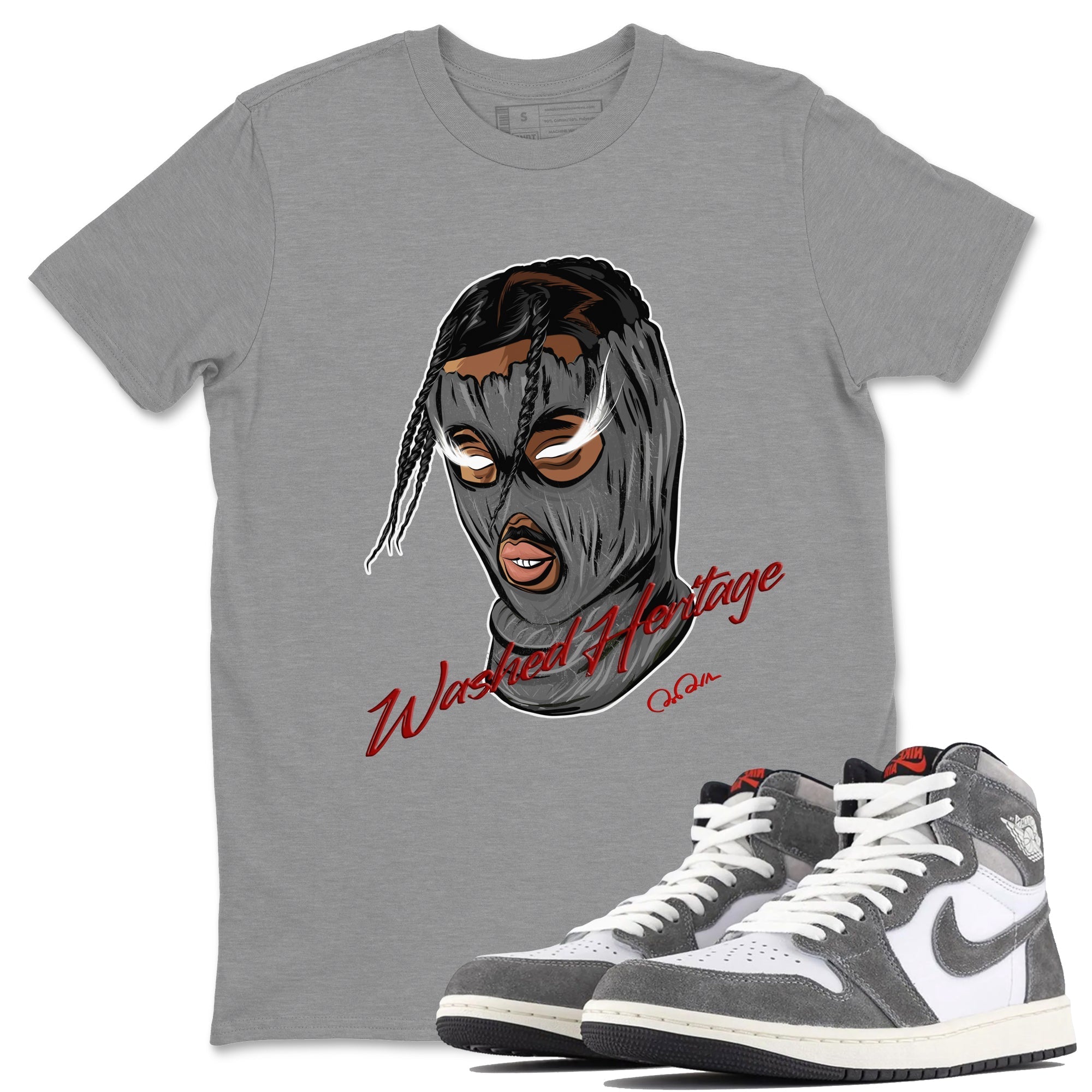 Ski Mask Gang Unisex Tops - Air Jordan 1 Washed Heritage