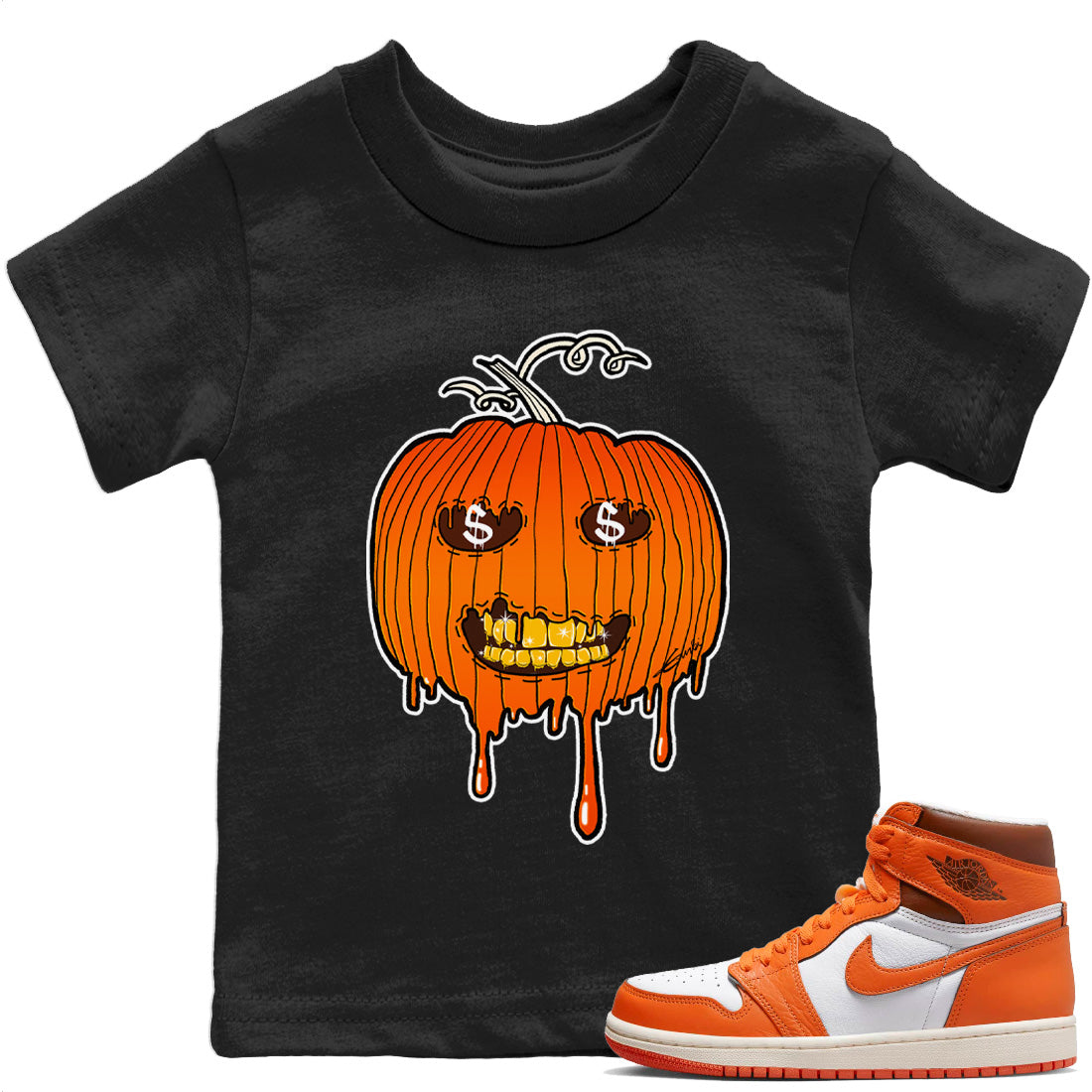 Ski Mask Pumpkin Kids Tops - Air Jordan 1 Starfish