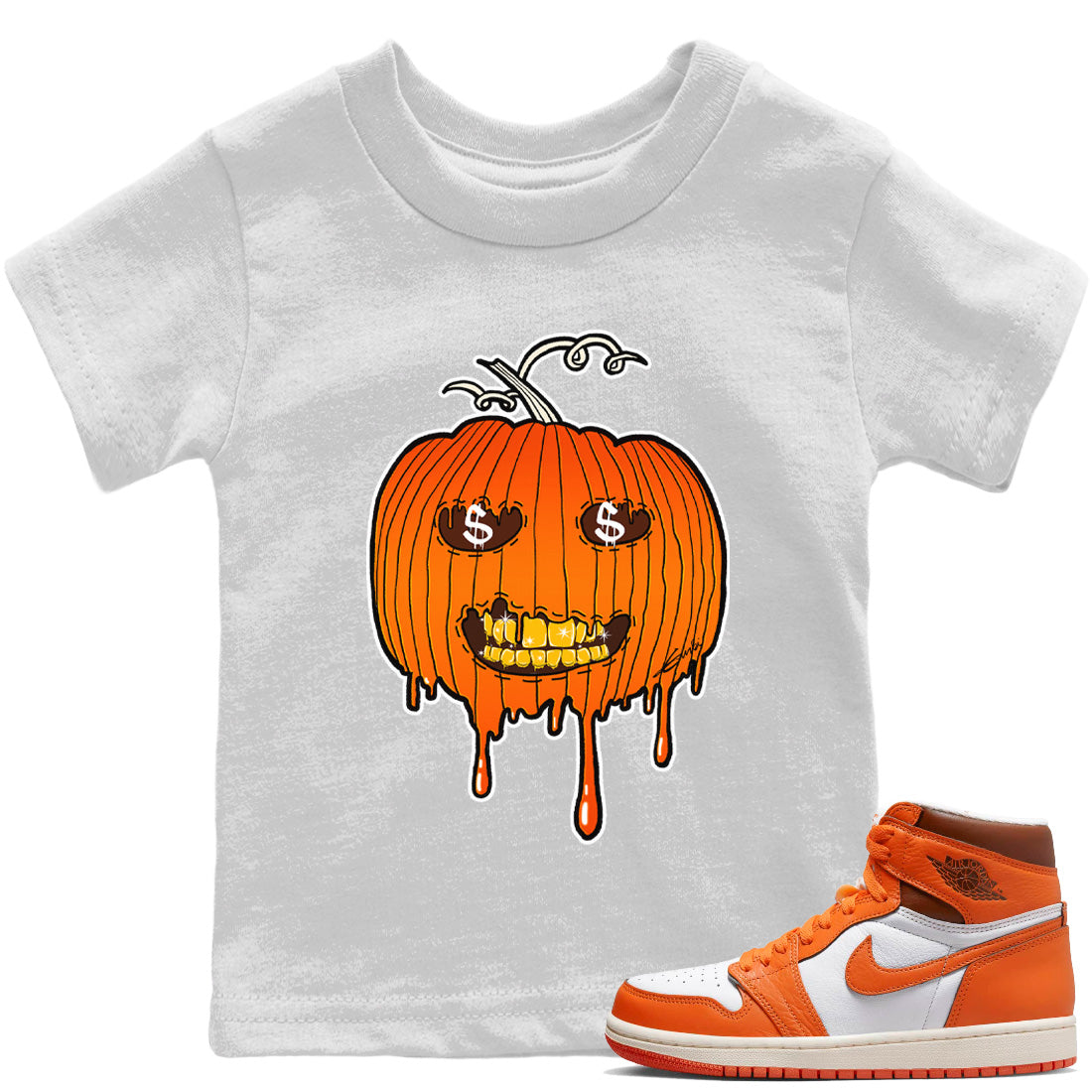 Ski Mask Pumpkin Kids Tops - Air Jordan 1 Starfish