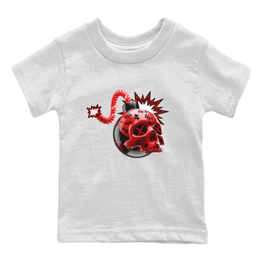 Skull Bomb Kids Tops - Air Jordan 1 Satin Bred