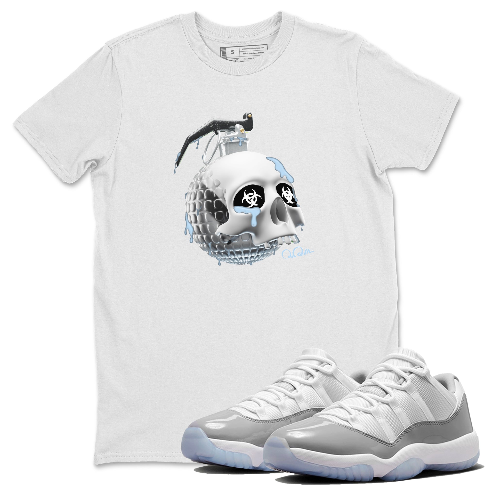 Skull Bomb Unisex Tops - Air Jordan 11 White Cement