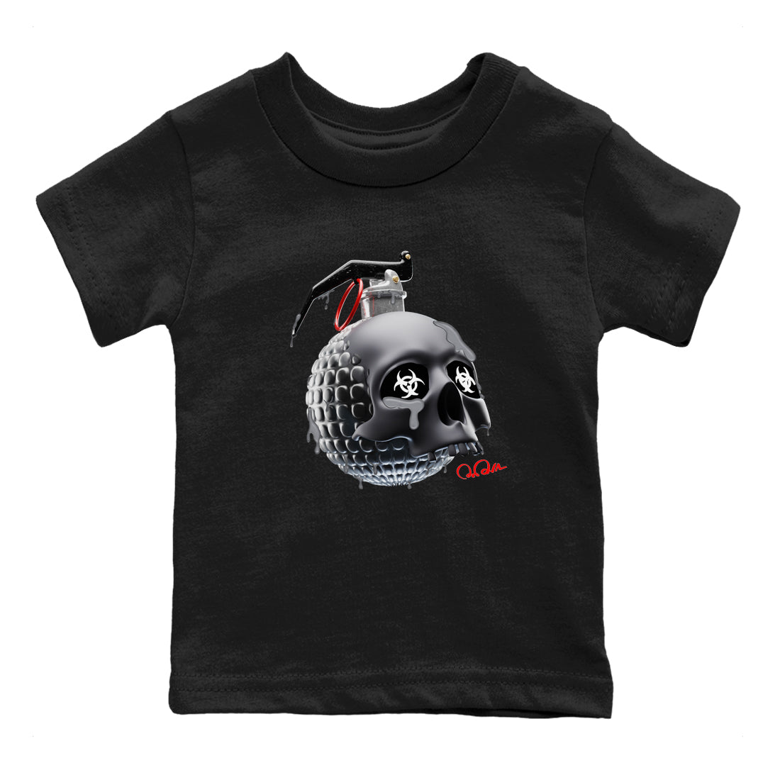 Skull Bomb Kids Tops - Air Jordan 13 Black Flint