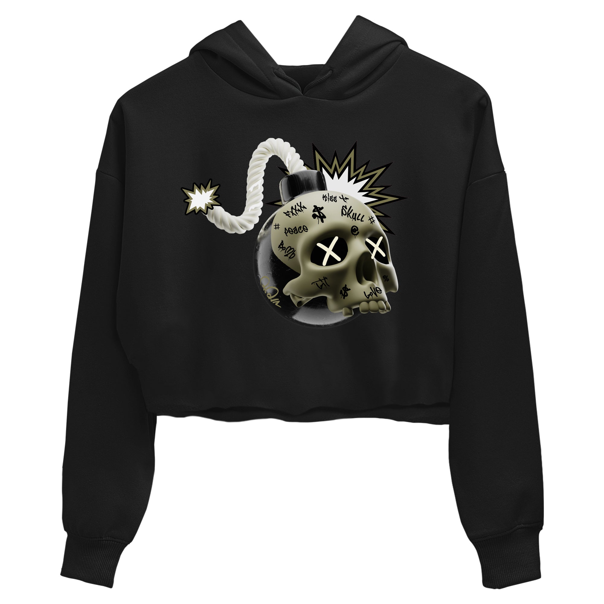 Skull Bomb snkmatch Women's Top - Air Jordan 4 Medium Olive