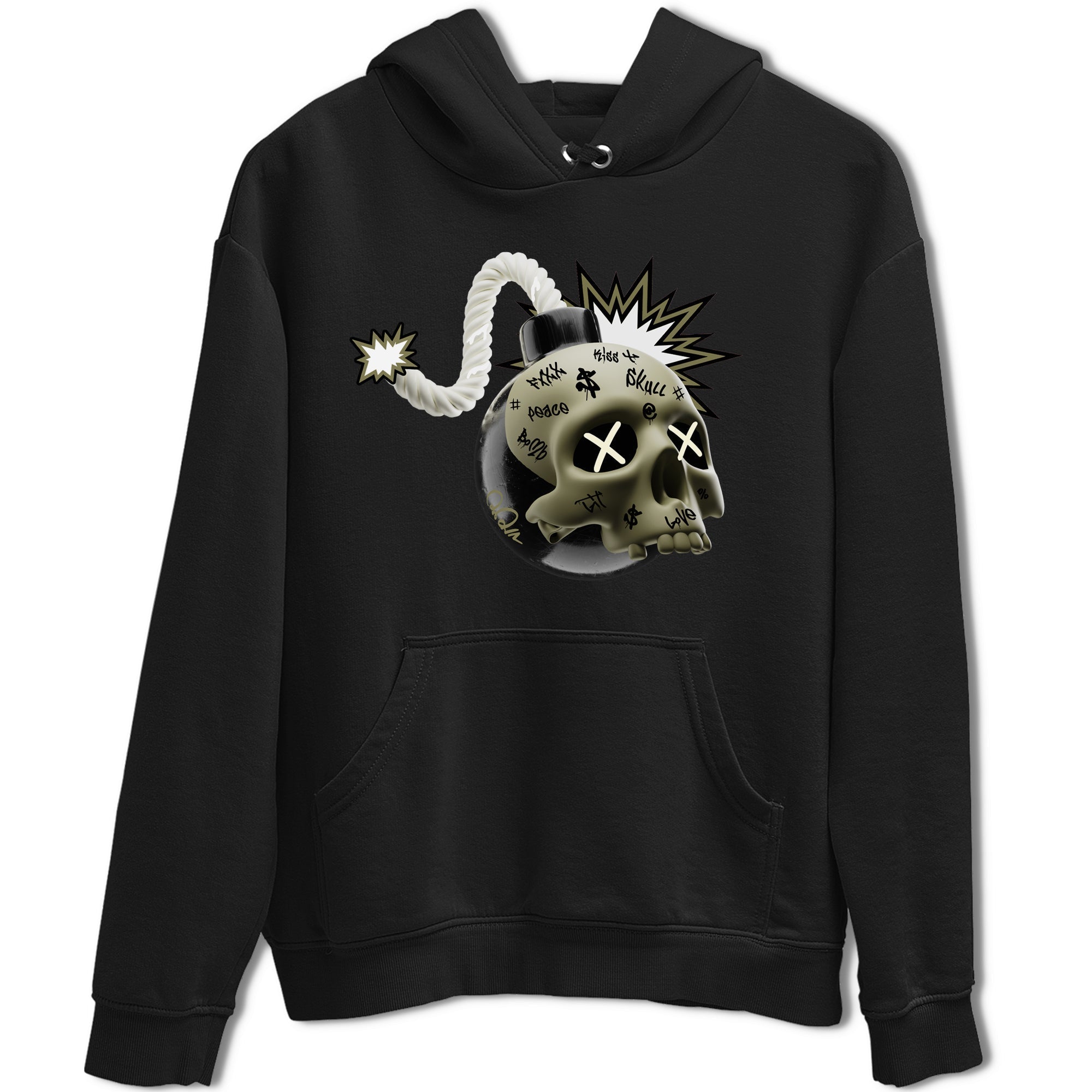 Skull Bomb snkmatch Tee - Air Jordan 4 Medium Olive