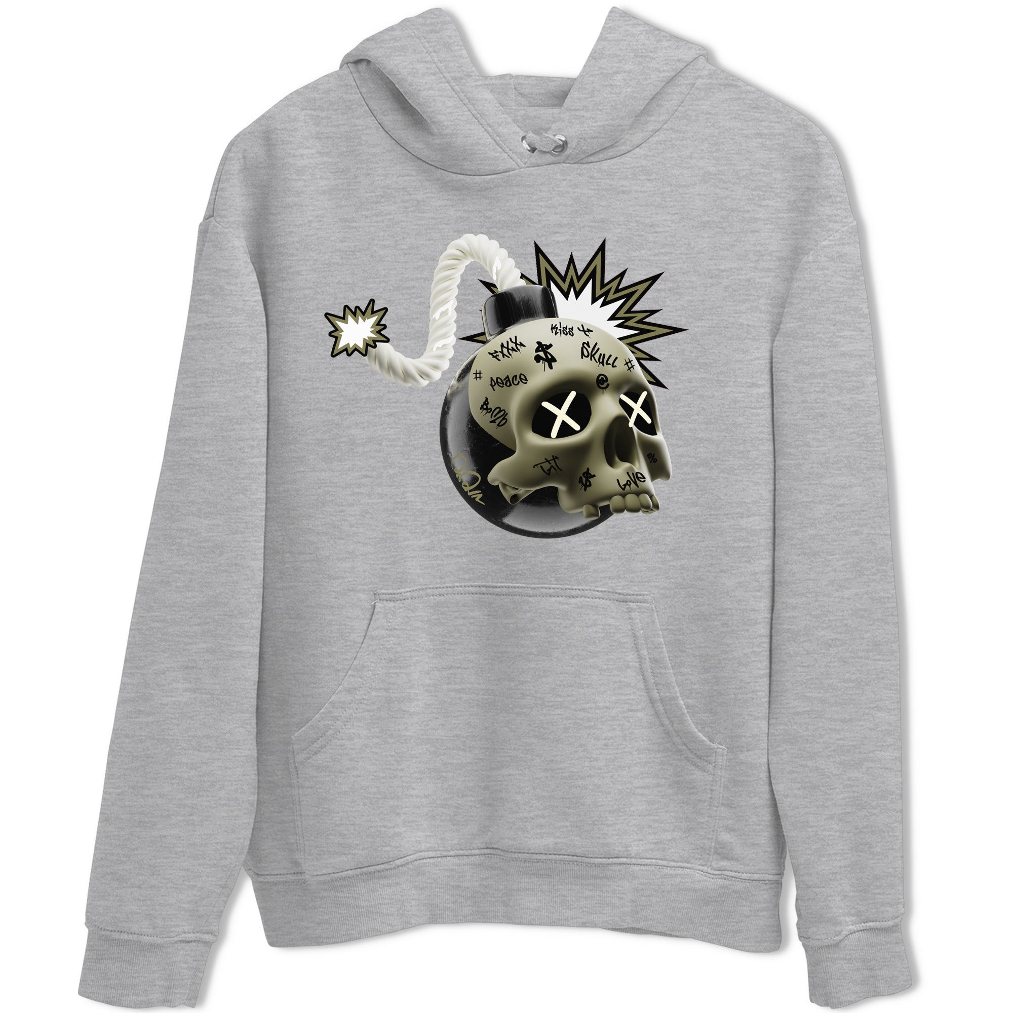 Skull Bomb snkmatch Tee - Air Jordan 4 Medium Olive