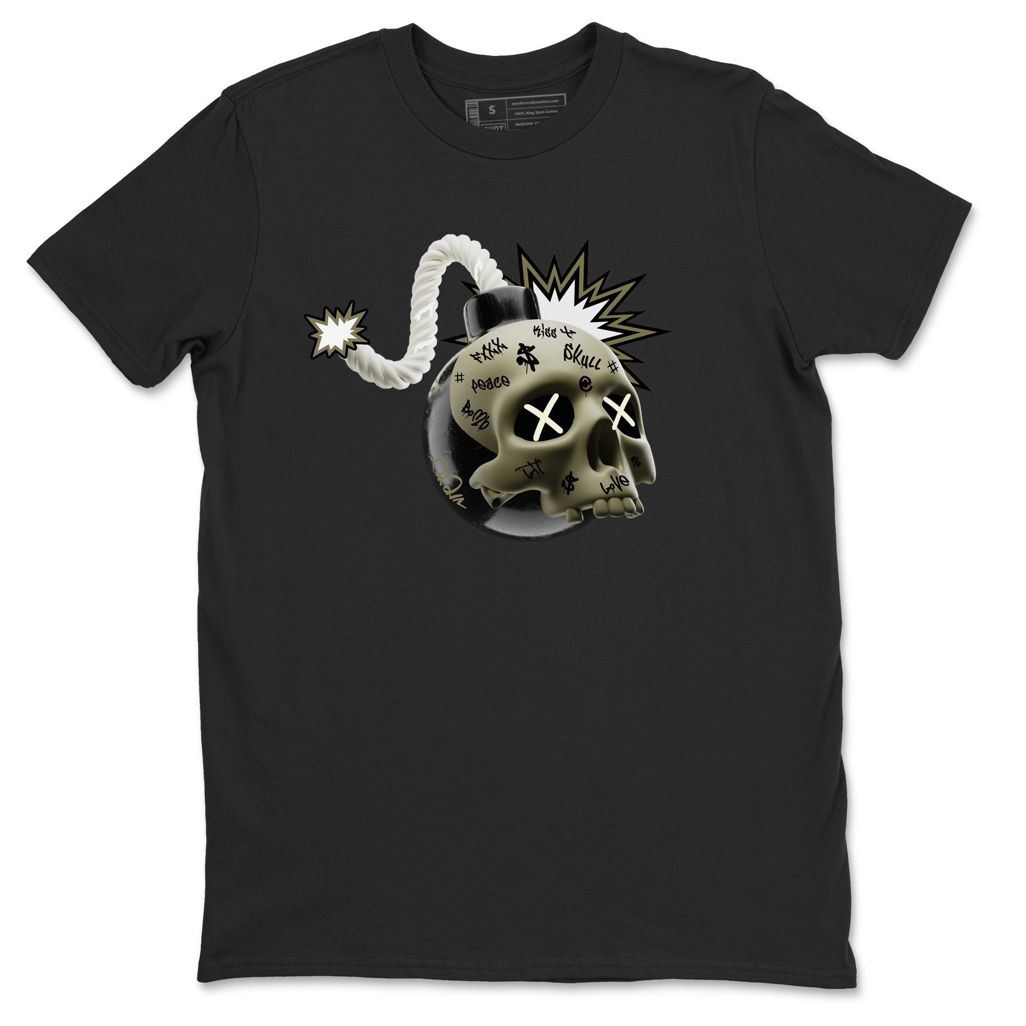 Skull Bomb snkmatch Tee - Air Jordan 4 Medium Olive