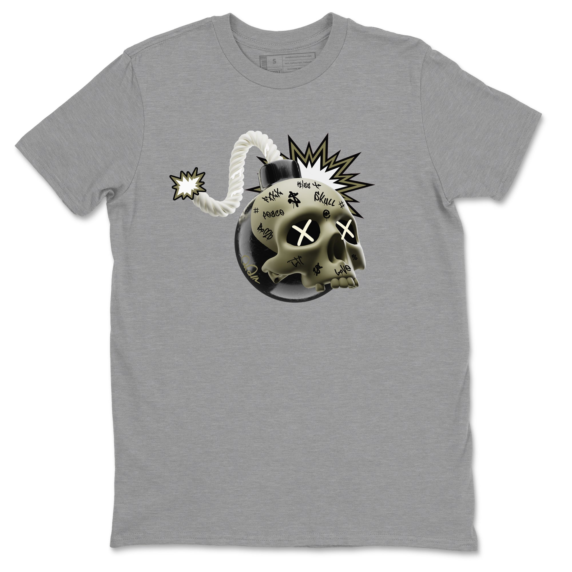 Skull Bomb snkmatch Tee - Air Jordan 4 Medium Olive