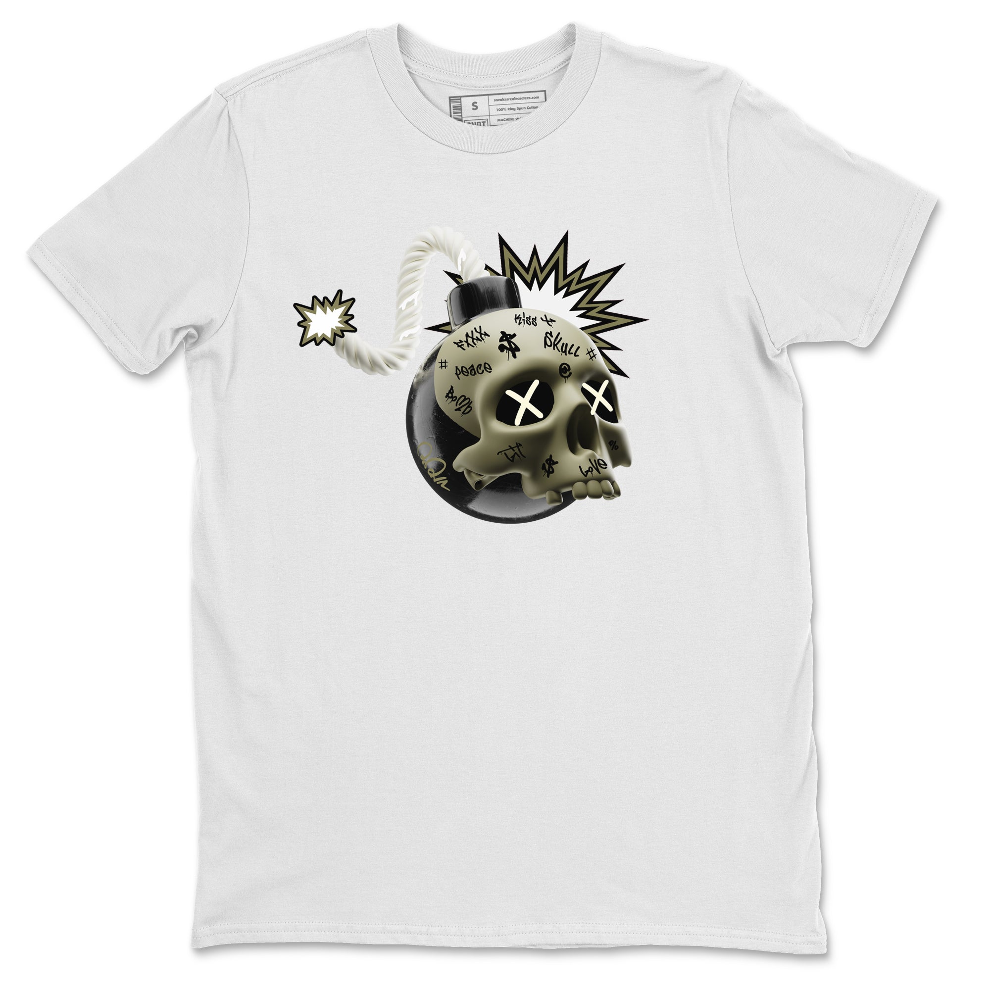 Skull Bomb snkmatch Tee - Air Jordan 4 Medium Olive