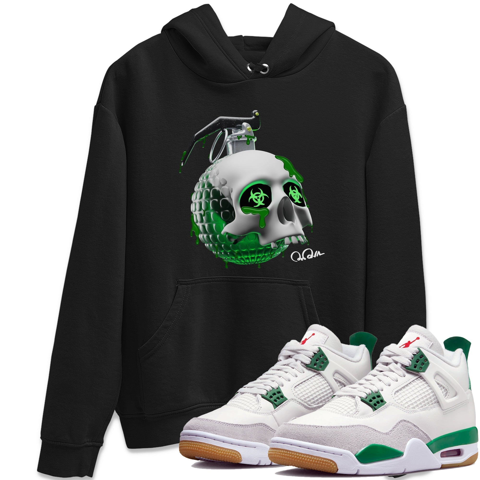 Skull Bomb Unisex Tops - Air Jordan 4 Pine Green SB