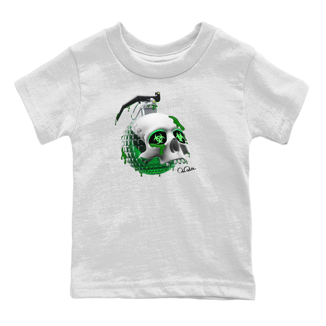 Skull Bomb Kids Tops - Air Jordan 4 Pine Green