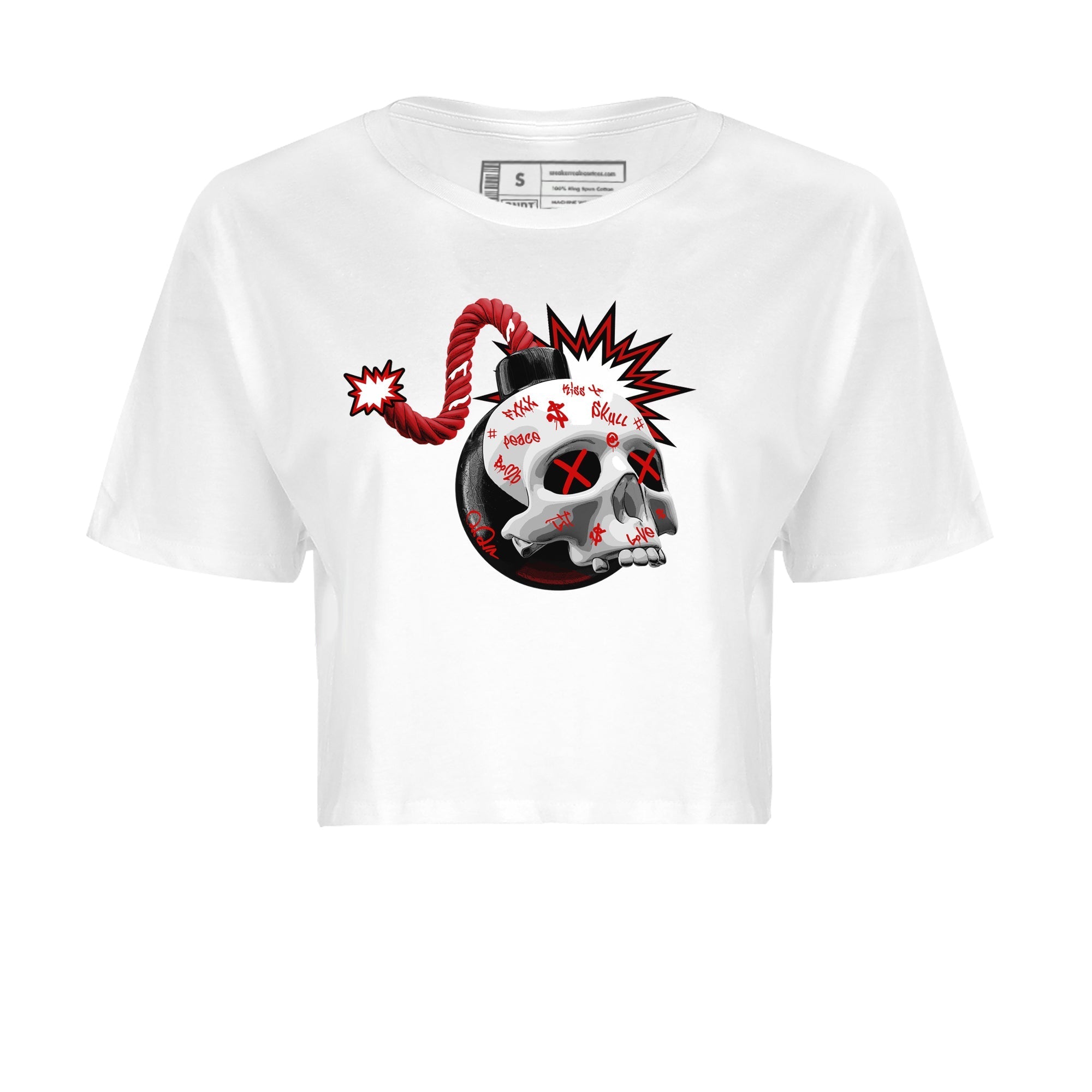 Skull Bomb Women's Tops - Air Jordan 4 Red Cement