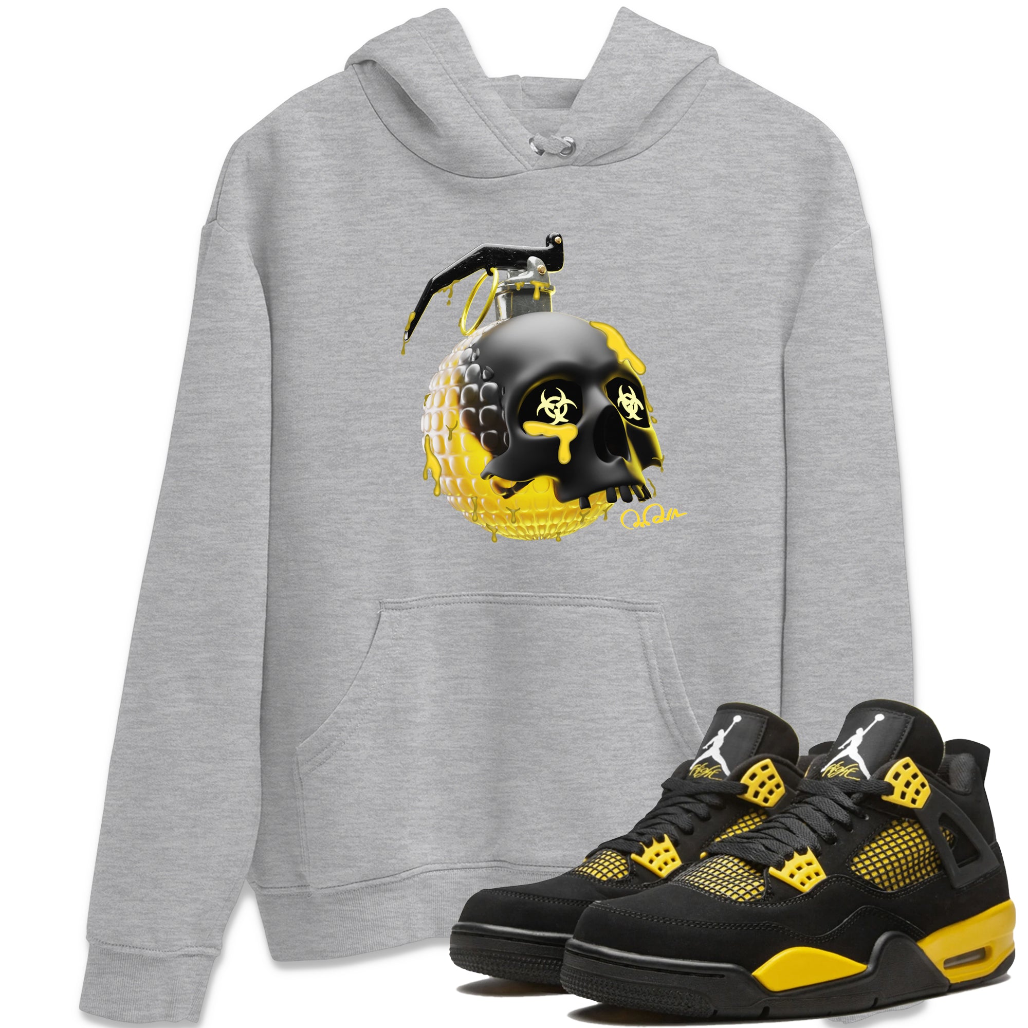 Skull Bomb Unisex Tops - Air Jordan 4 Thunder