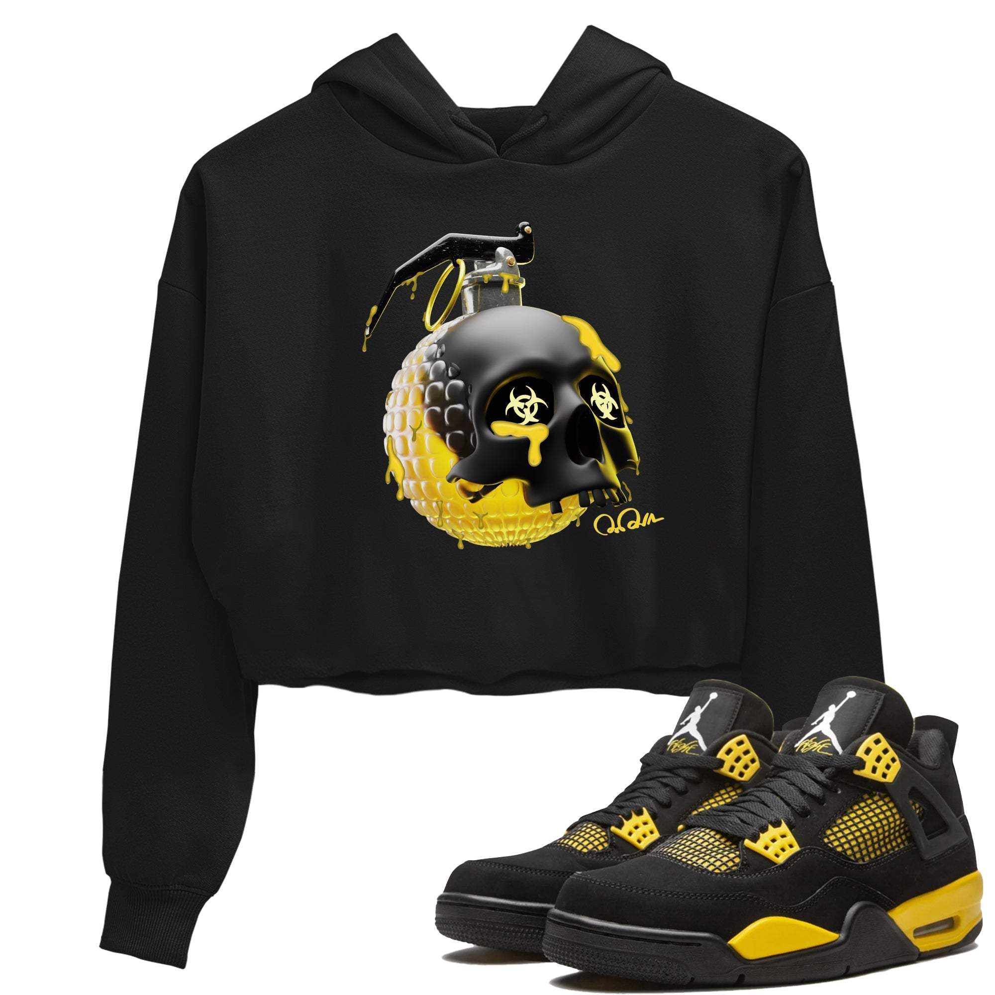 Skull Bomb Women's Tops - Air Jordan 4 Thunder