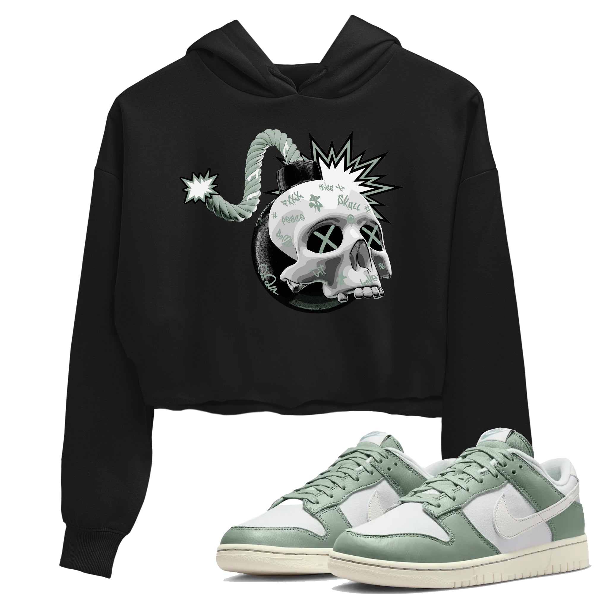 Skull Bomb Women's Tops - Dunk Mica Green