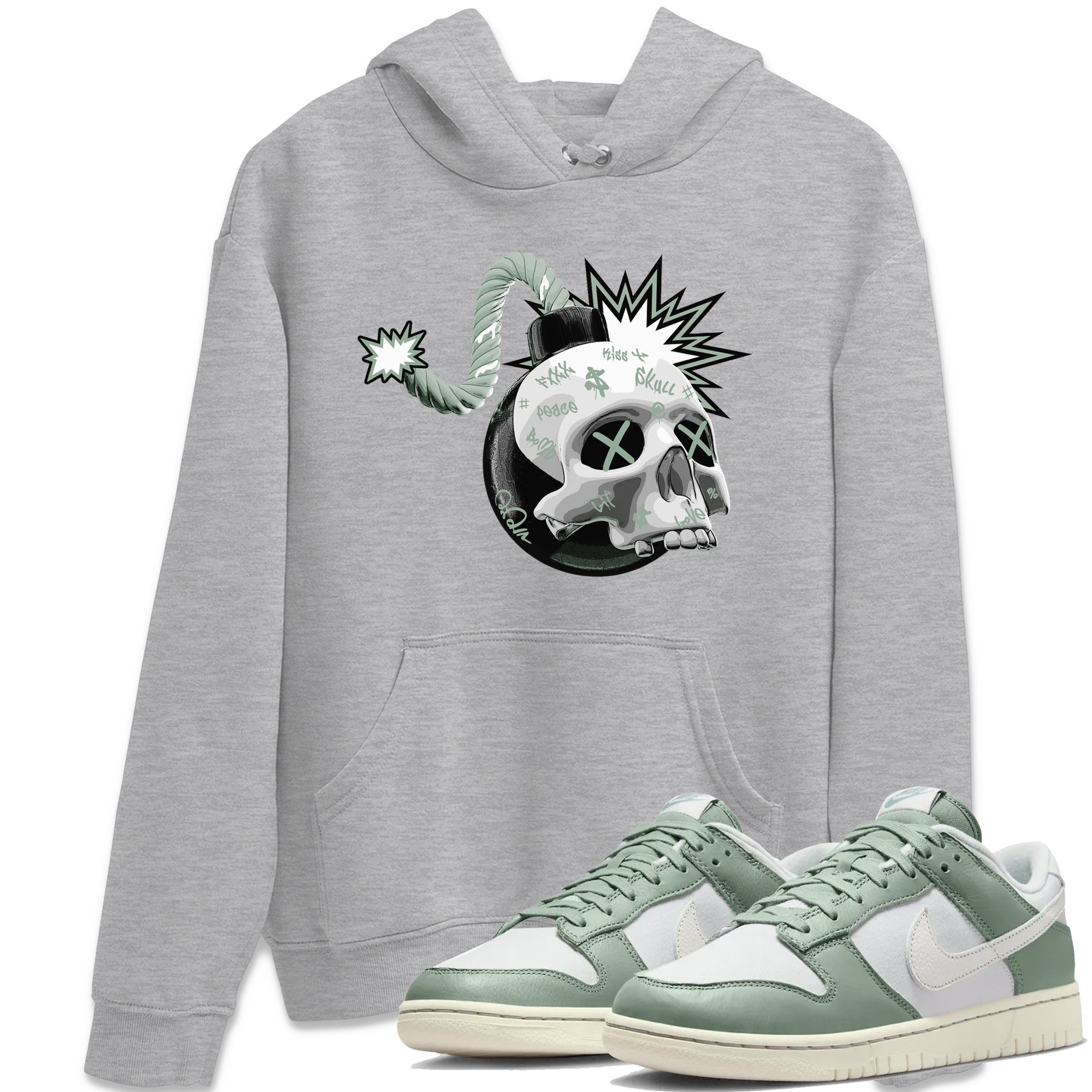 Skull Bomb Unisex Tops - Dunk Mica Green