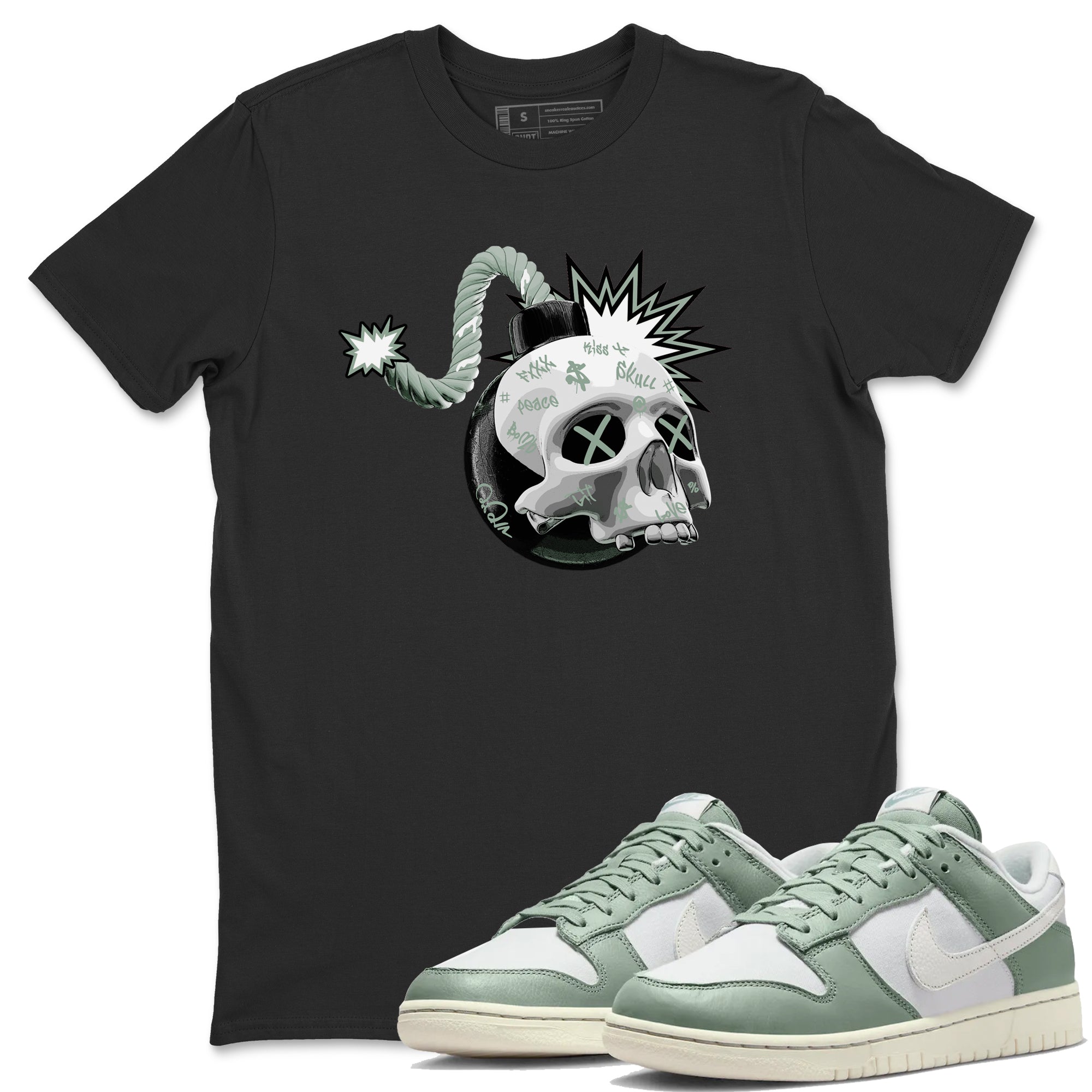 Skull Bomb Unisex Tops - Dunk Mica Green