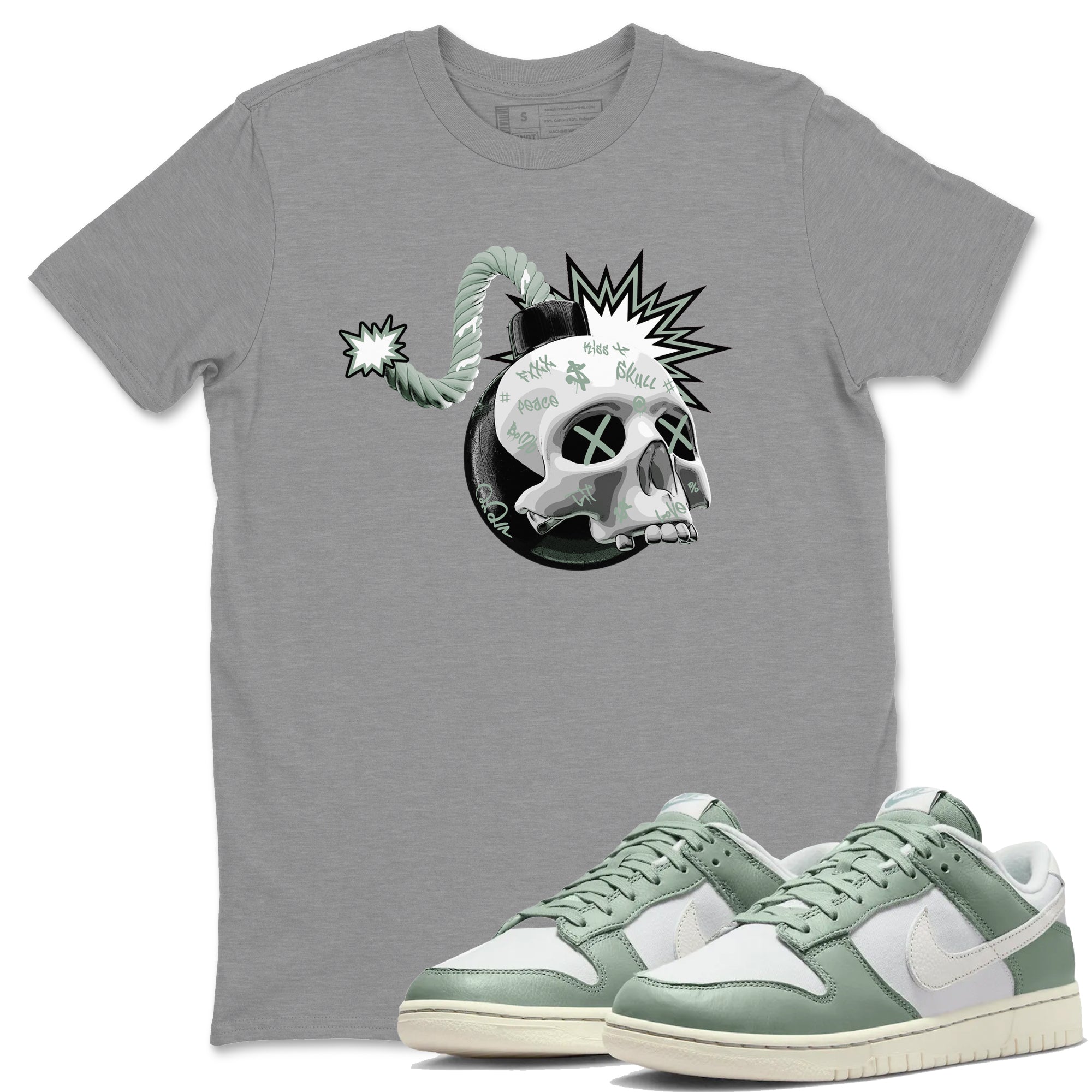 Skull Bomb Unisex Tops - Dunk Mica Green