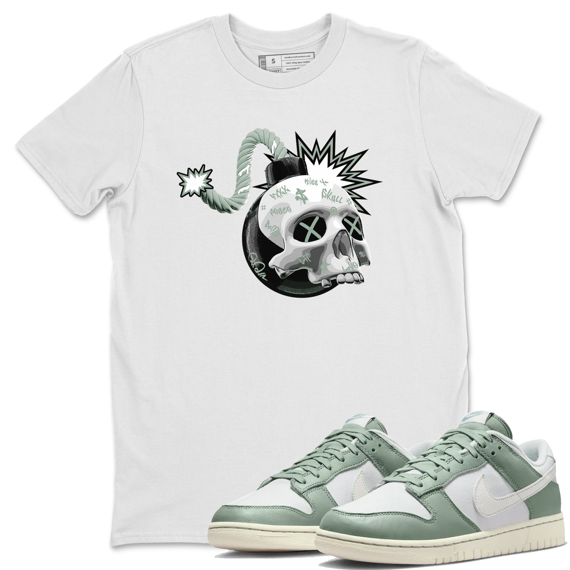 Skull Bomb Unisex Tops - Dunk Mica Green