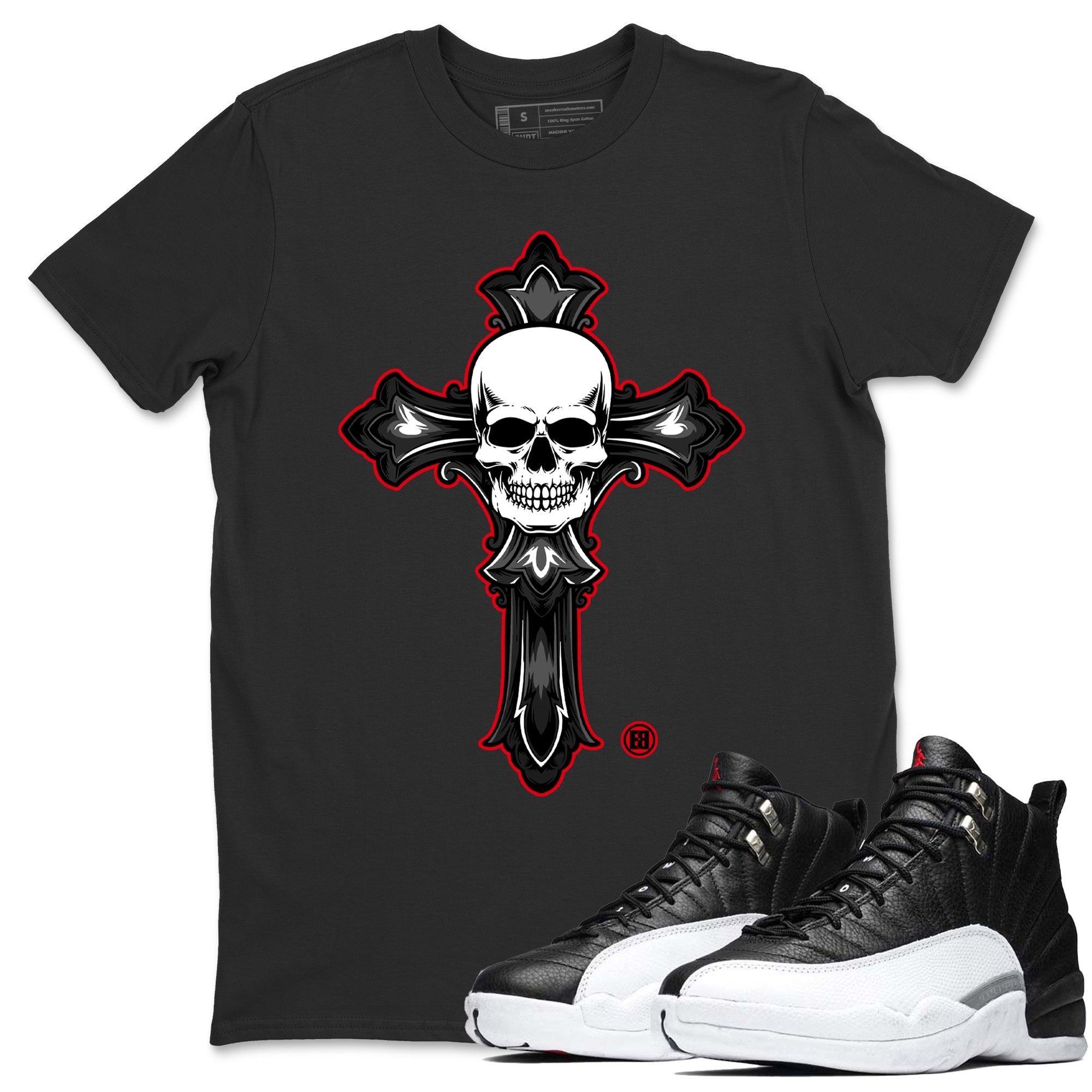 Skull Cross Unisex Tops - Air Jordan 12 Playoffs