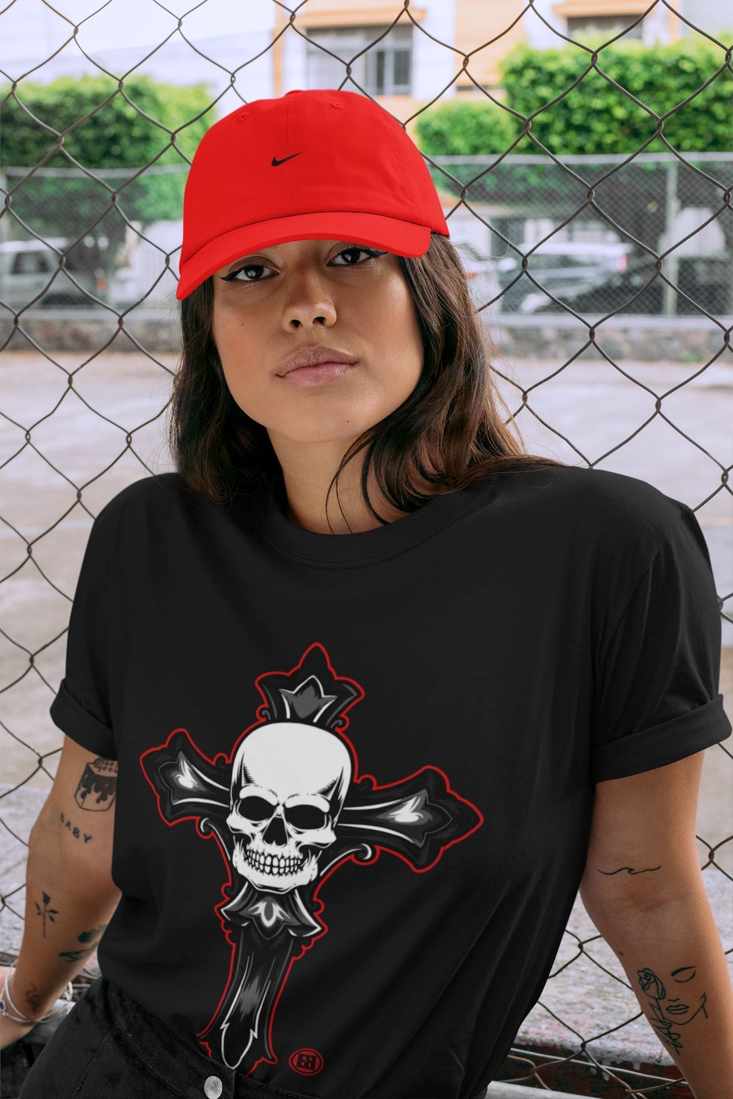 Skull Cross Unisex Tops - Air Jordan 12 Playoffs
