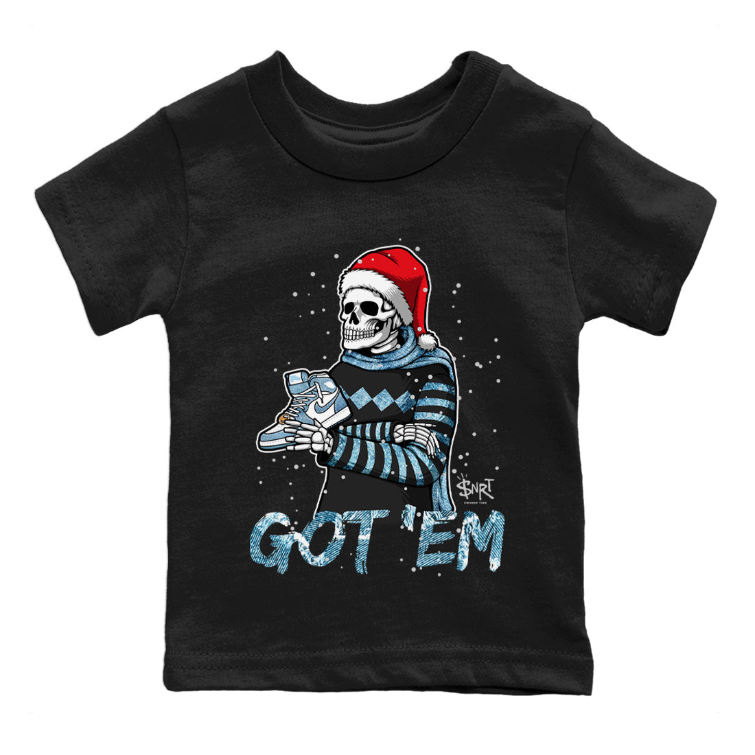 Skull Got Em Kids Tops - Air Jordan 1 Denim