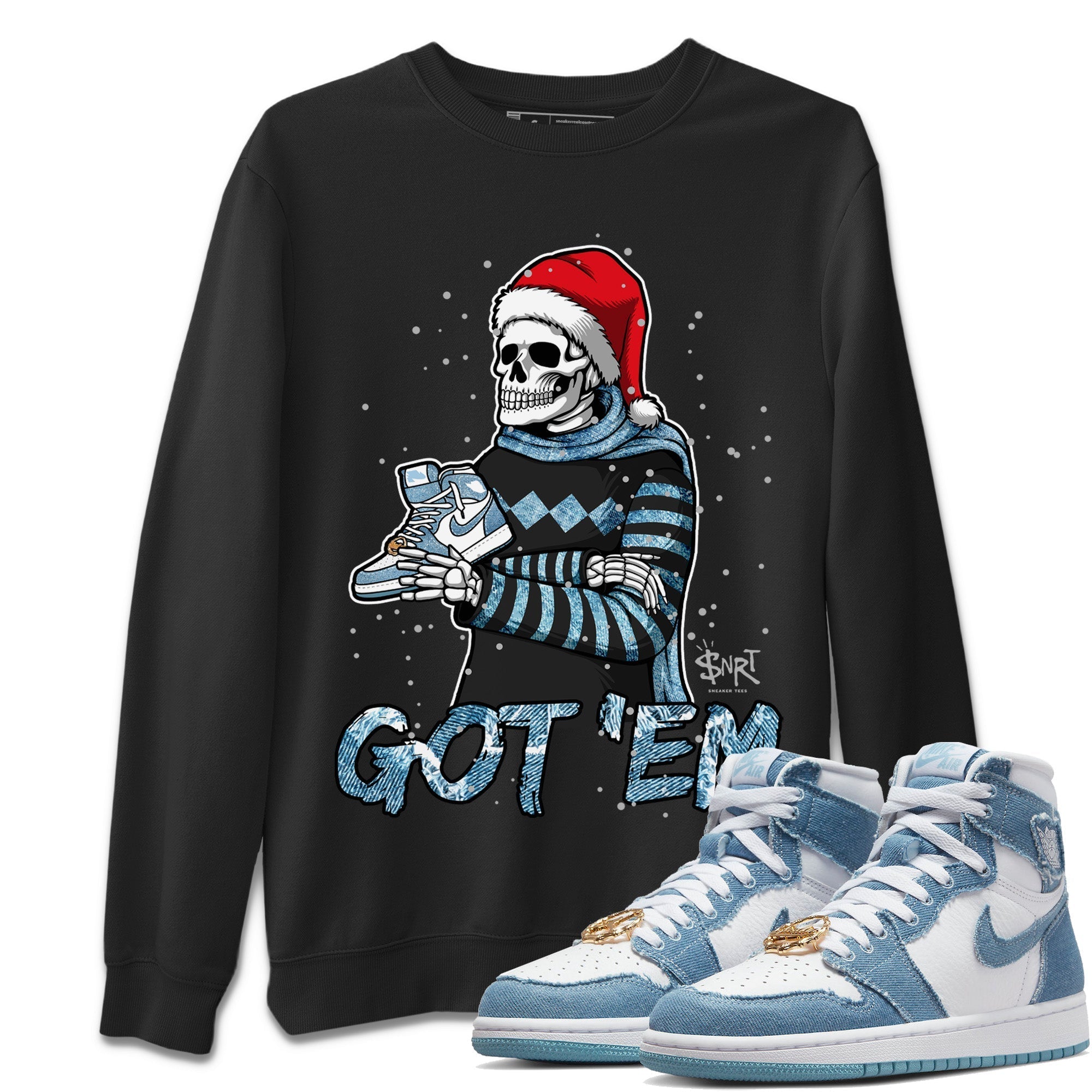 Skull Got Em Unisex Tops - Air Jordan 1 Denim