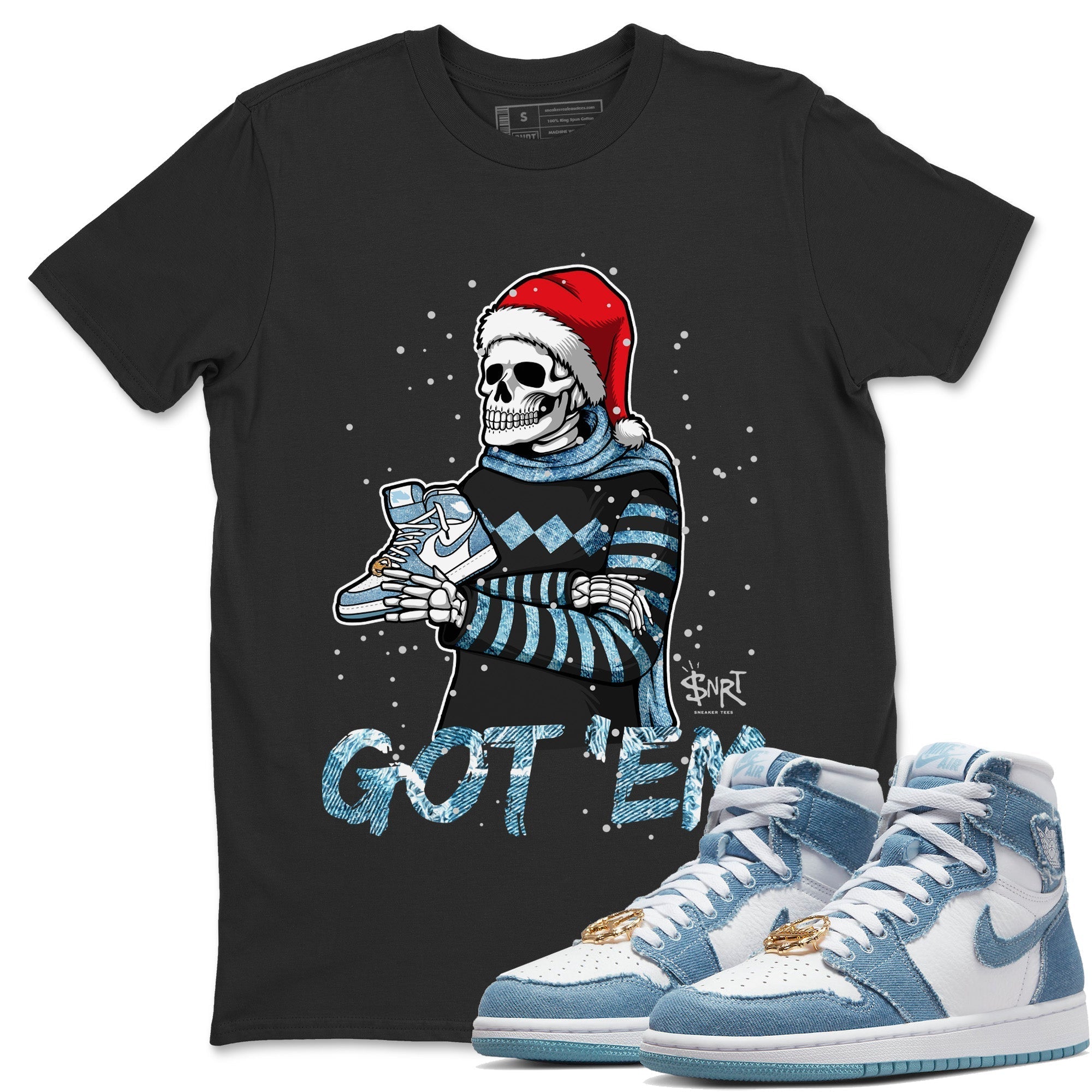 Skull Got Em Unisex Tops - Air Jordan 1 Denim