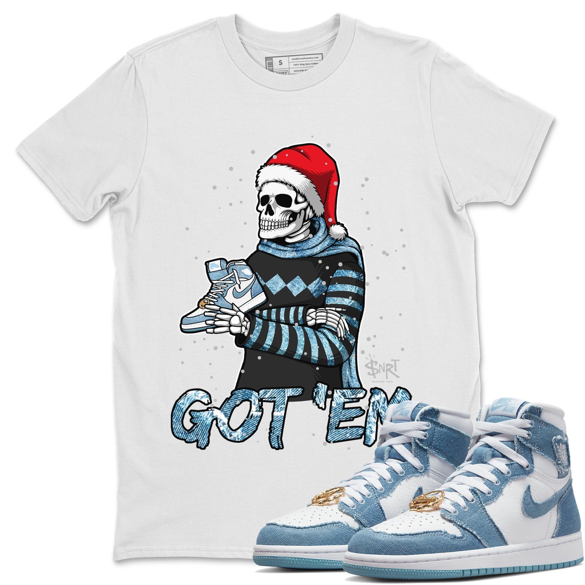 Skull Got Em Unisex Tops - Air Jordan 1 Denim