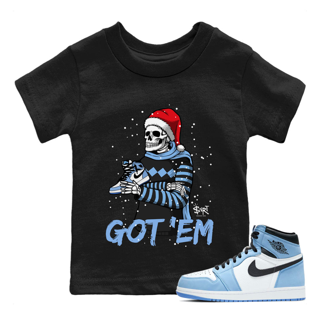 Skull Got Em Kids Tops - Air Jordan 1 University Blue
