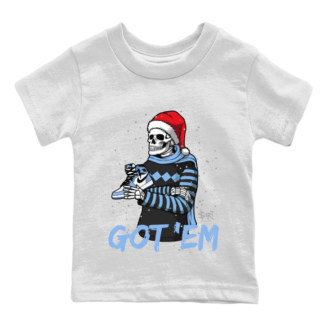 Skull Got Em Kids Tops - Air Jordan 1 University Blue
