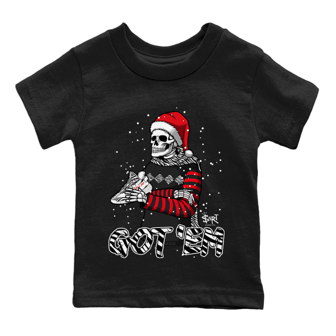 Skull Got Em Kids Tops - Yeezy 350 Zebra