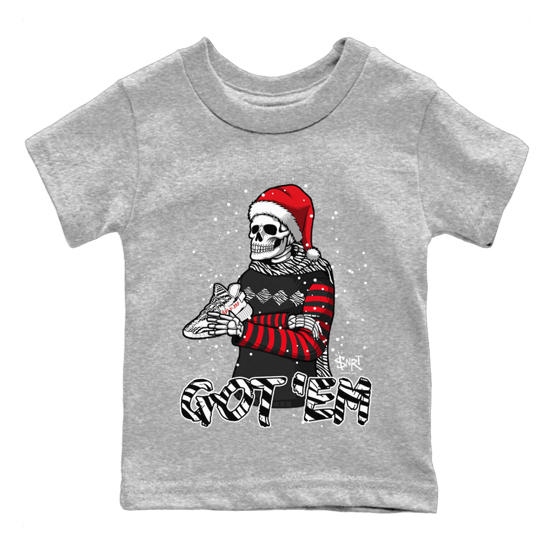 Skull Got Em Kids Tops - Yeezy 350 Zebra