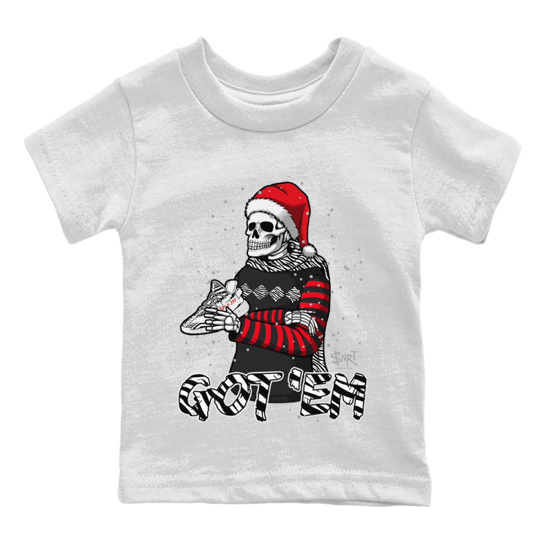 Skull Got Em Kids Tops - Yeezy 350 Zebra