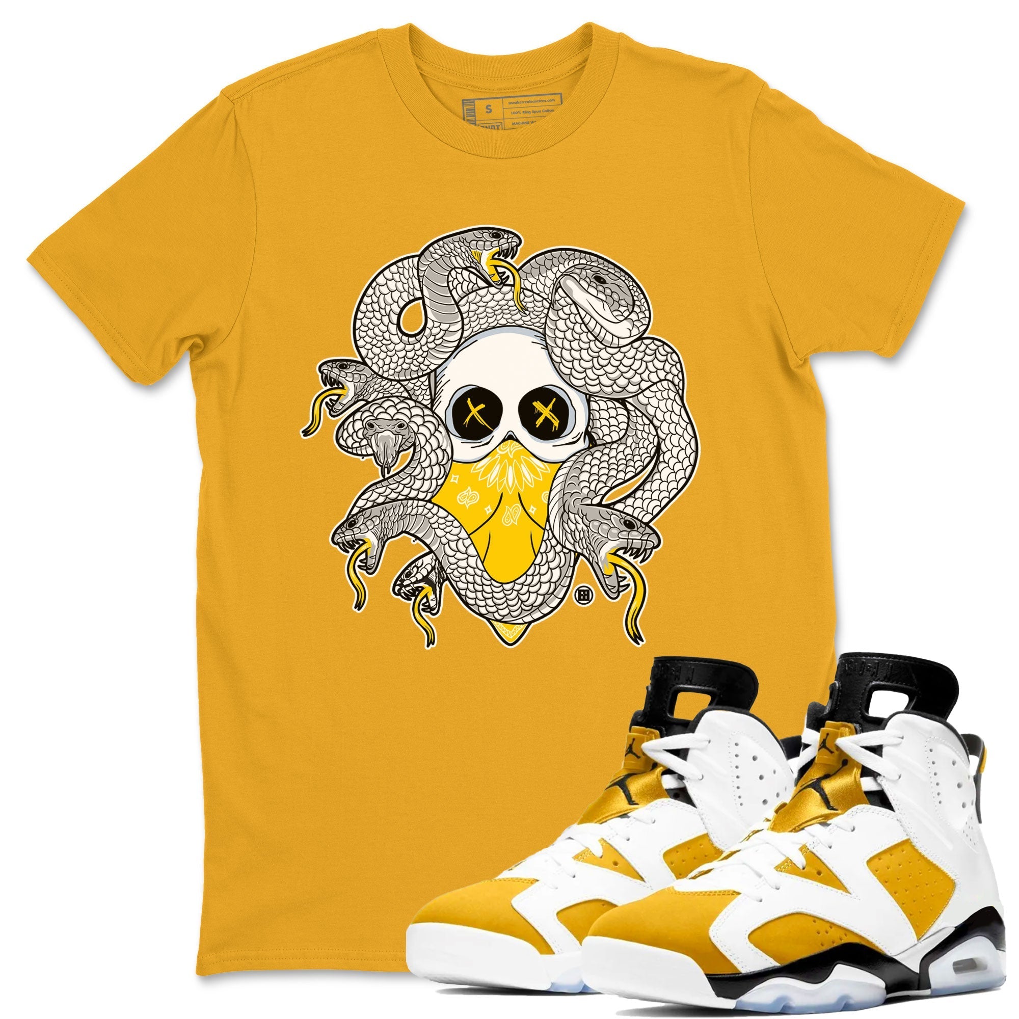Skull Medusa snkmatch Tee - Air Jordan 6 Yellow Ochre