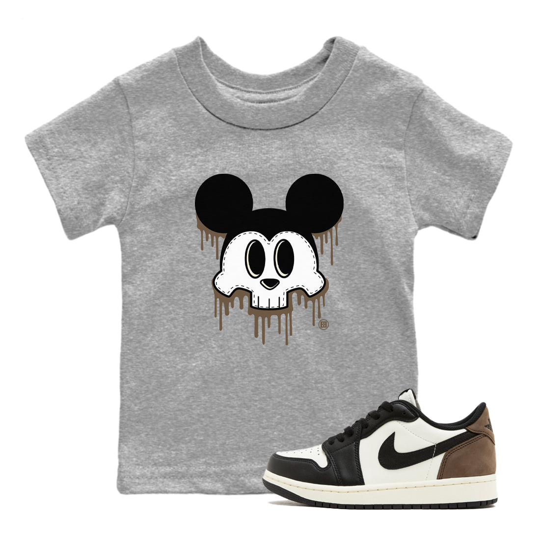 Skull Mouse snkmatch Tees Kids - Air Jordan 1 Mocha