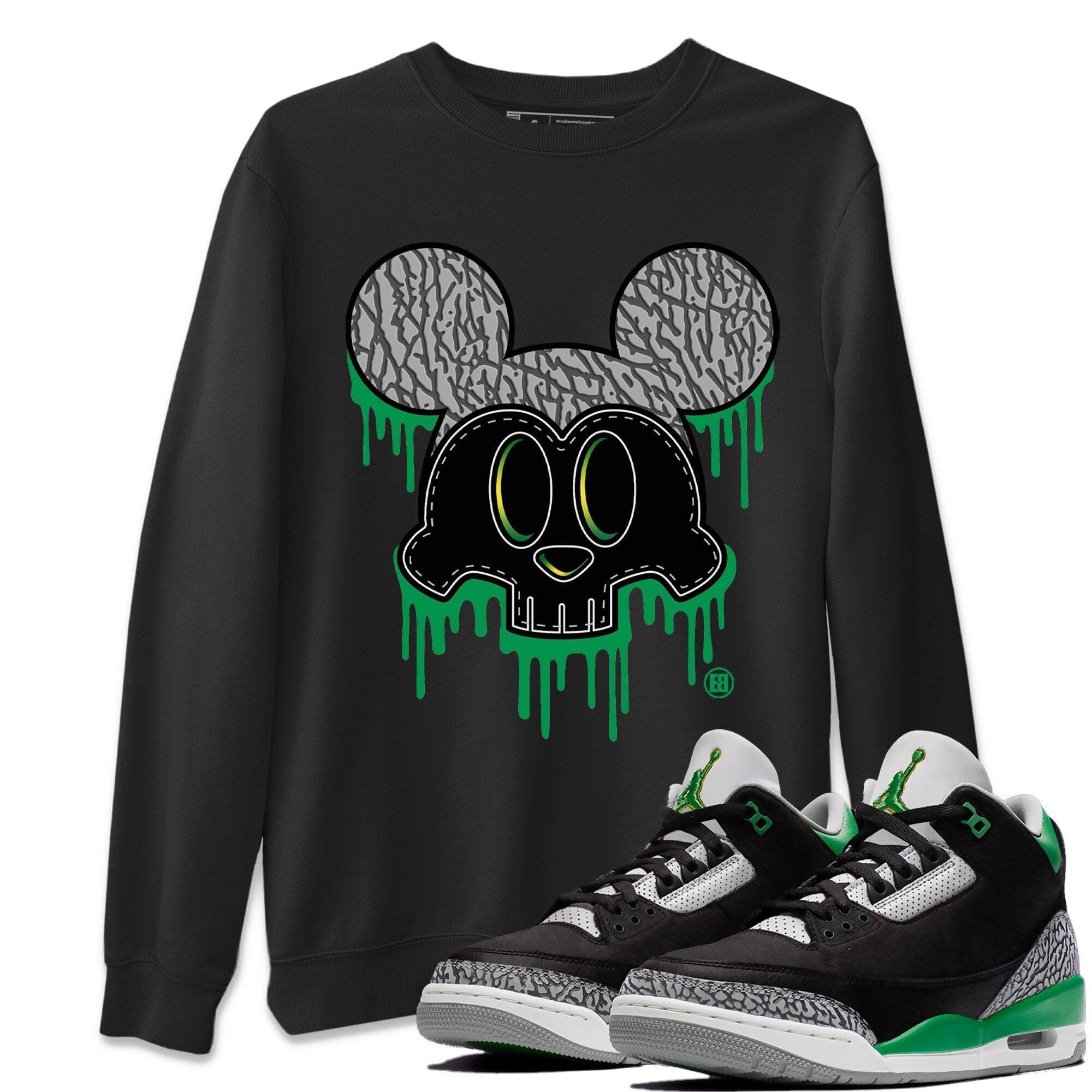 Skull Mouse Unisex Tops - Air Jordan 3 Pine Green