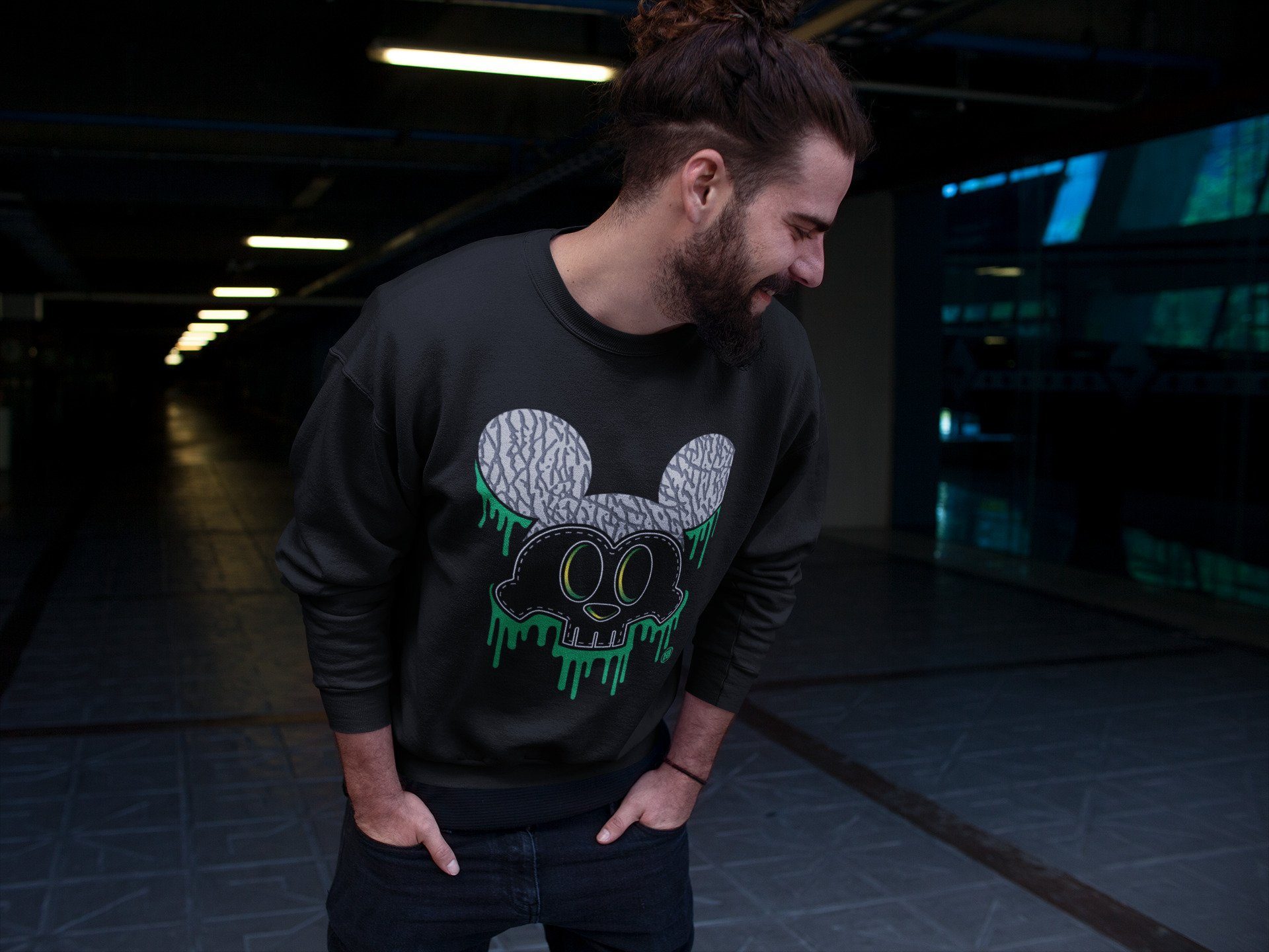 Skull Mouse Unisex Tops - Air Jordan 3 Pine Green