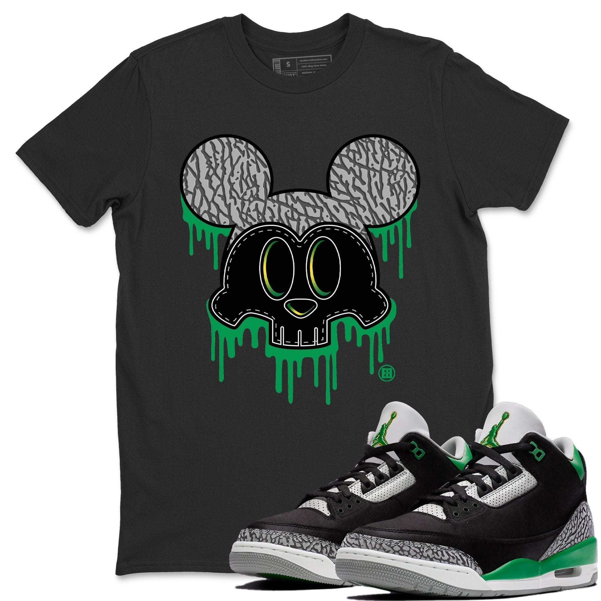 Skull Mouse Unisex Tops - Air Jordan 3 Pine Green