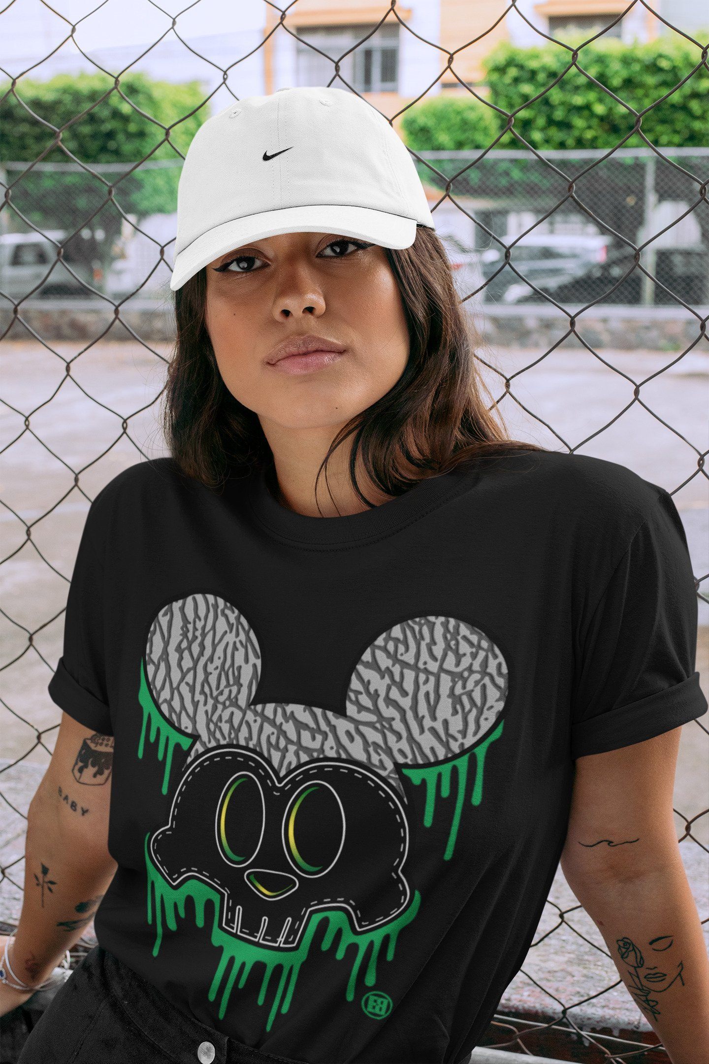 Skull Mouse Unisex Tops - Air Jordan 3 Pine Green