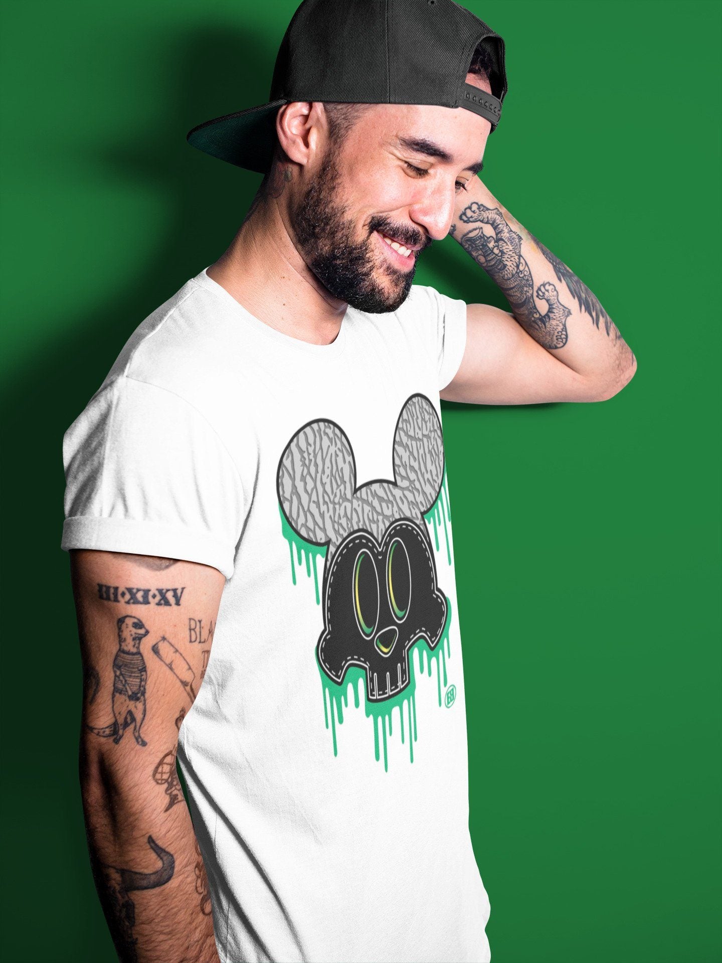 Skull Mouse Unisex Tops - Air Jordan 3 Pine Green
