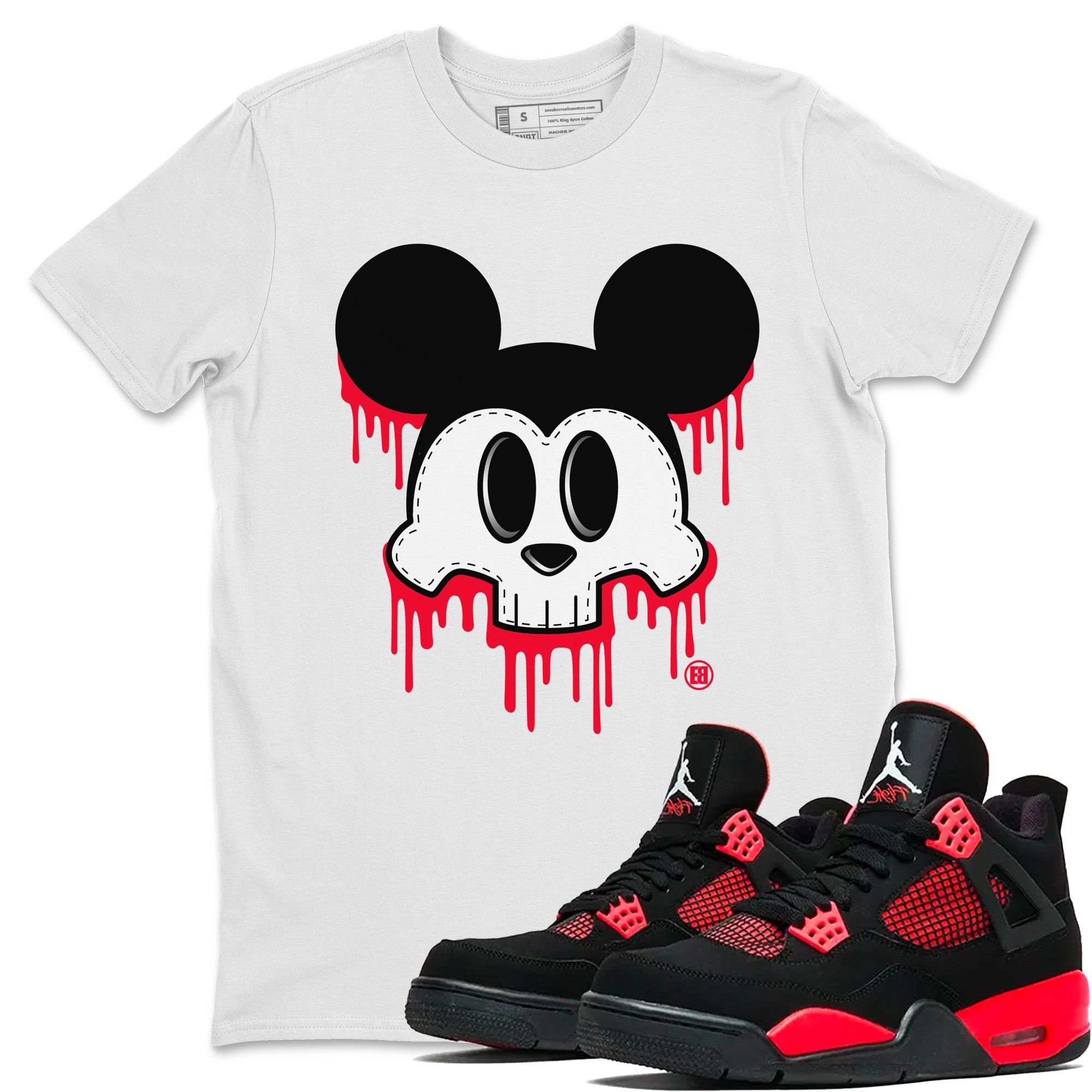 Skull Mouse Unisex Tops - Air Jordan 4 Red Thunder