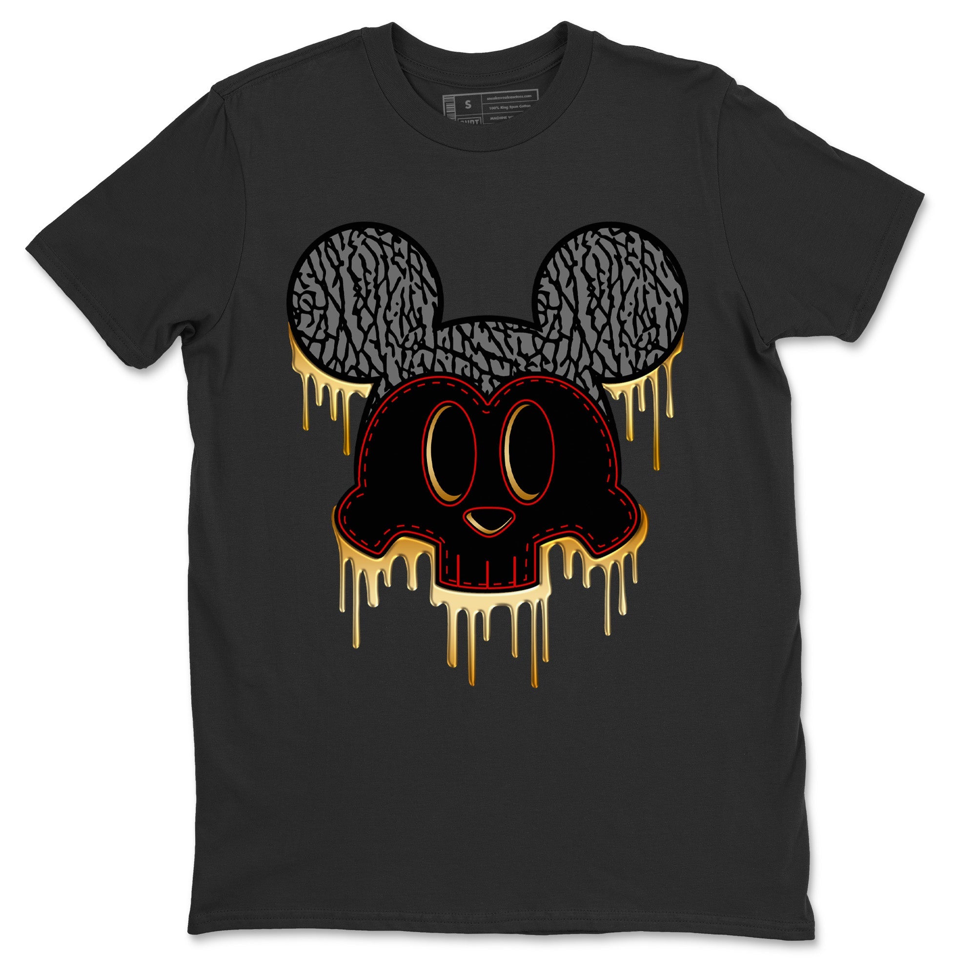 Skull Mouse Unisex Tops - Air Jordan 3 Black Gold