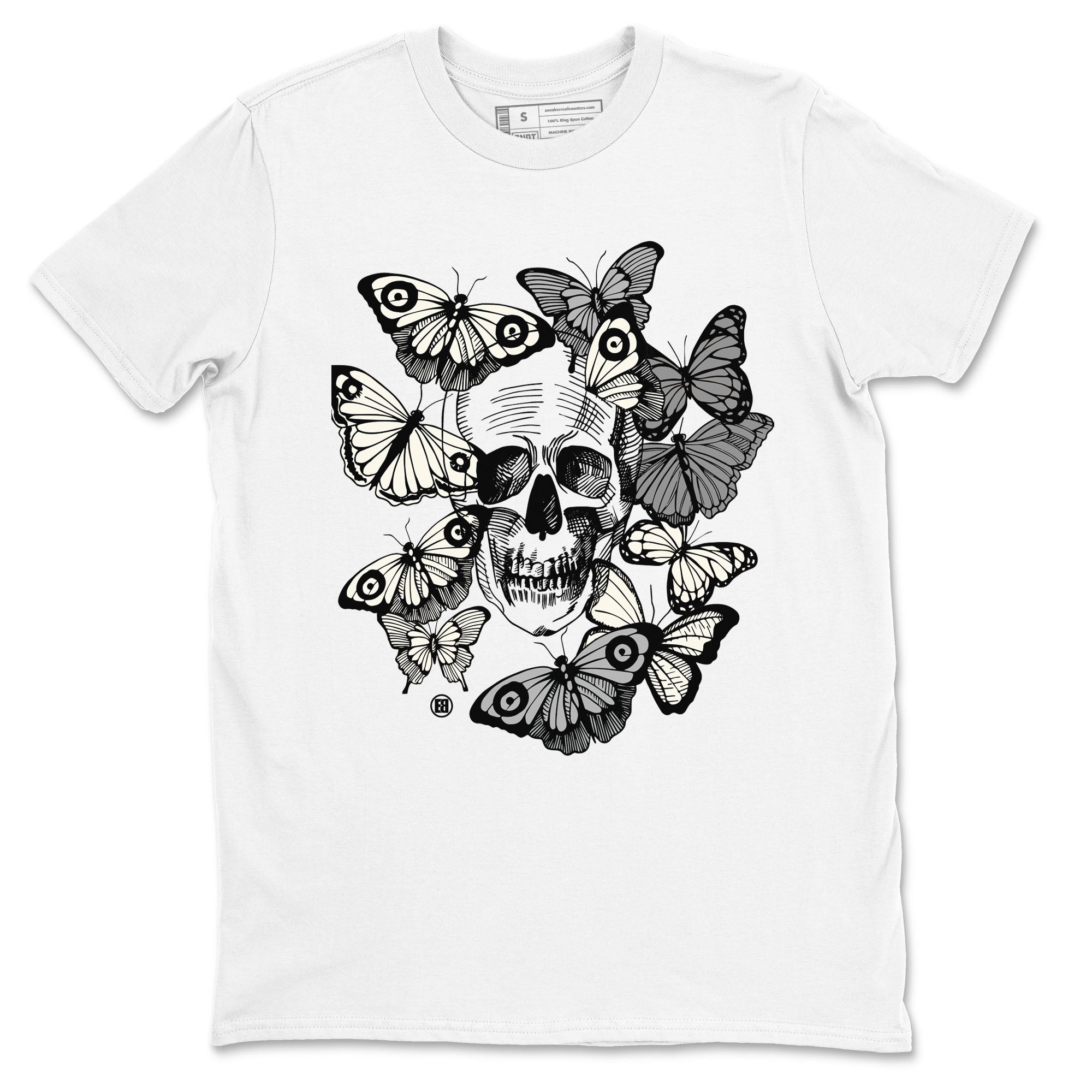 Skull With Butterflies snkmatch Tees - Air Jordan 3 Ivory
